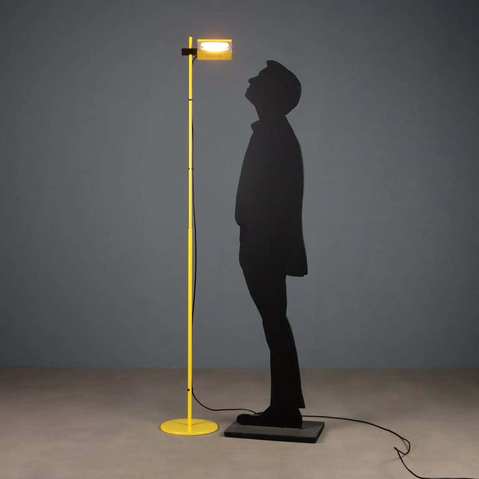 Vintage Floor Lamp Metal Aluminium Design Italy 1980s
