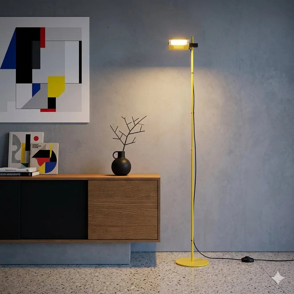 Vintage Floor Lamp Metal Aluminium Design Italy 1980s