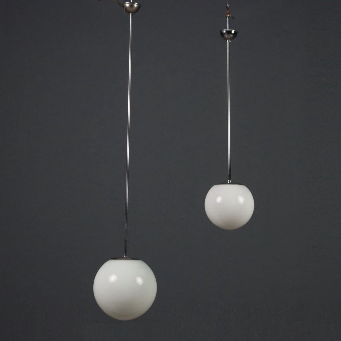 Vintage Chandeliers Chromed Metal Glass Design 1960s - 1960s | Modernism | Lighting