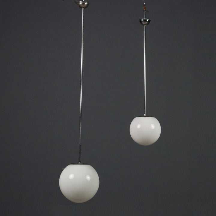 Vintage Chandeliers Chromed Metal Glass Design 1960s - 1960s | Modernism | Lighting