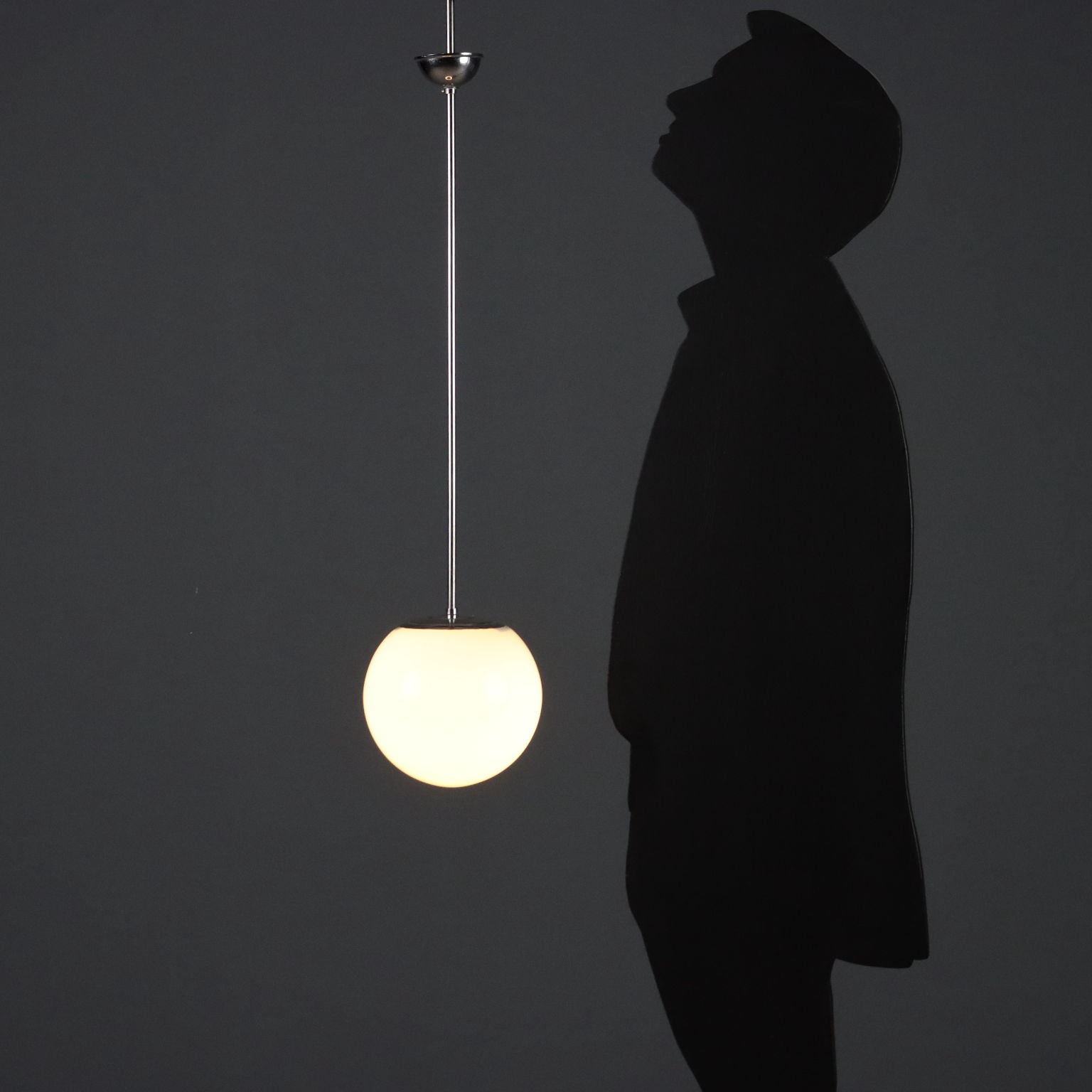 Vintage Chandeliers Chromed Metal Glass Design 1960s - 1960s | Modernism | Lighting