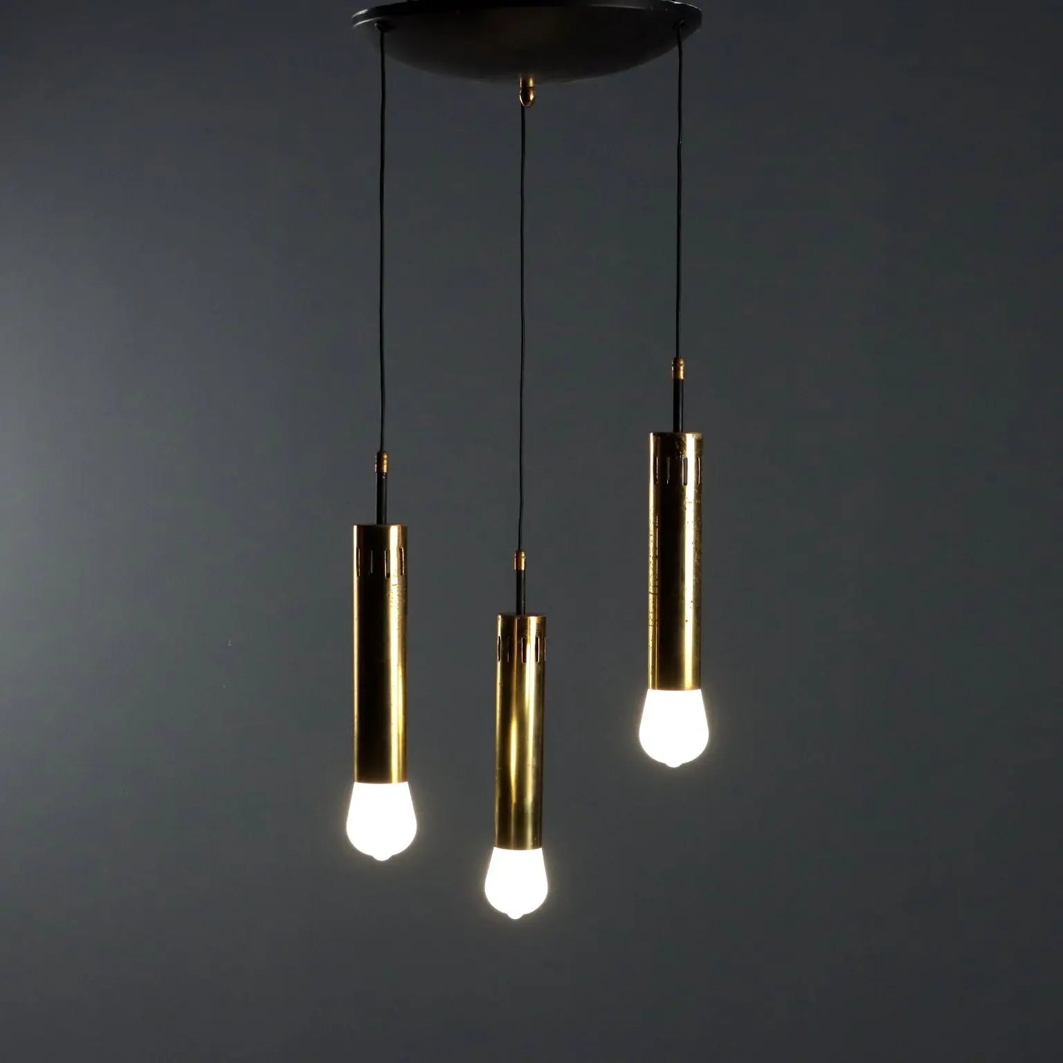 Vintage Chandelier Metal Brass Design Italy 1960s | Modernism | Lighting