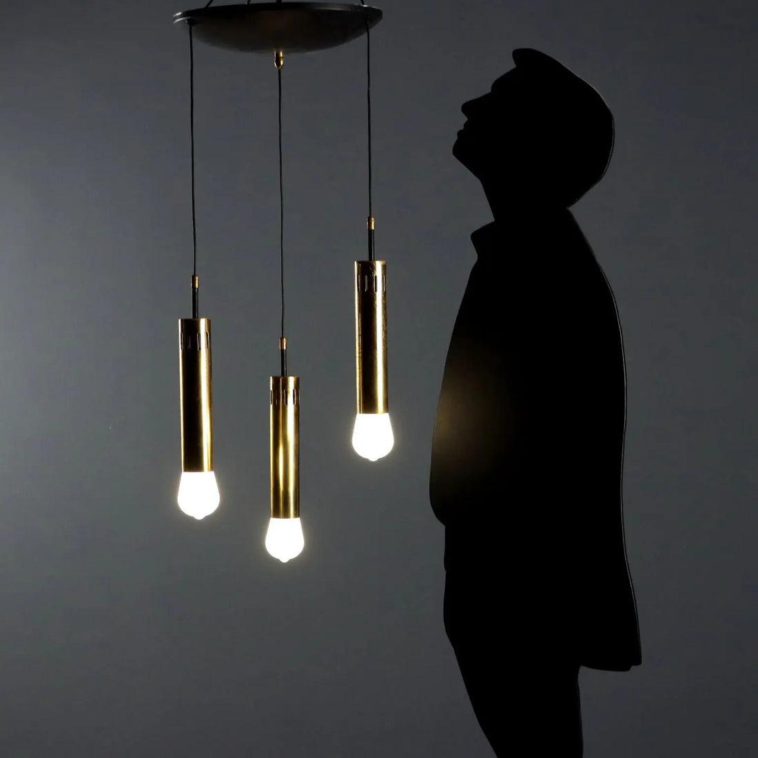 Vintage Chandelier Metal Brass Design Italy 1960s | Modernism | Lighting
