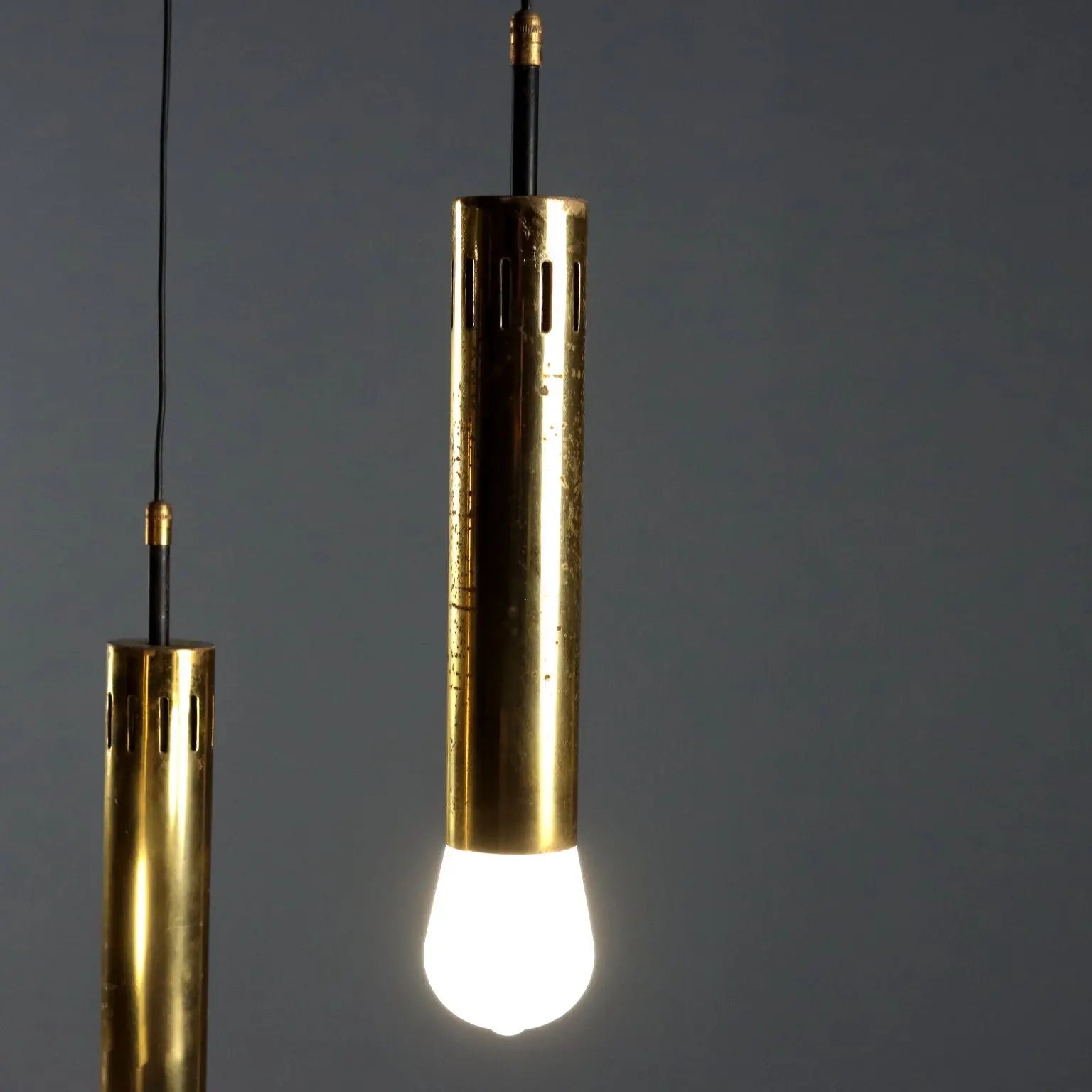 Vintage Chandelier Metal Brass Design Italy 1960s | Modernism | Lighting