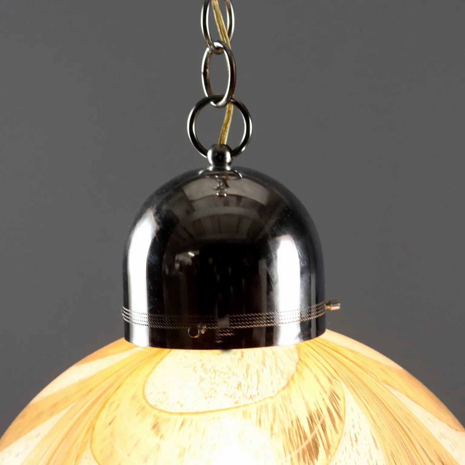 Vintage Glass and Chrome Lamp 1960s-1970s