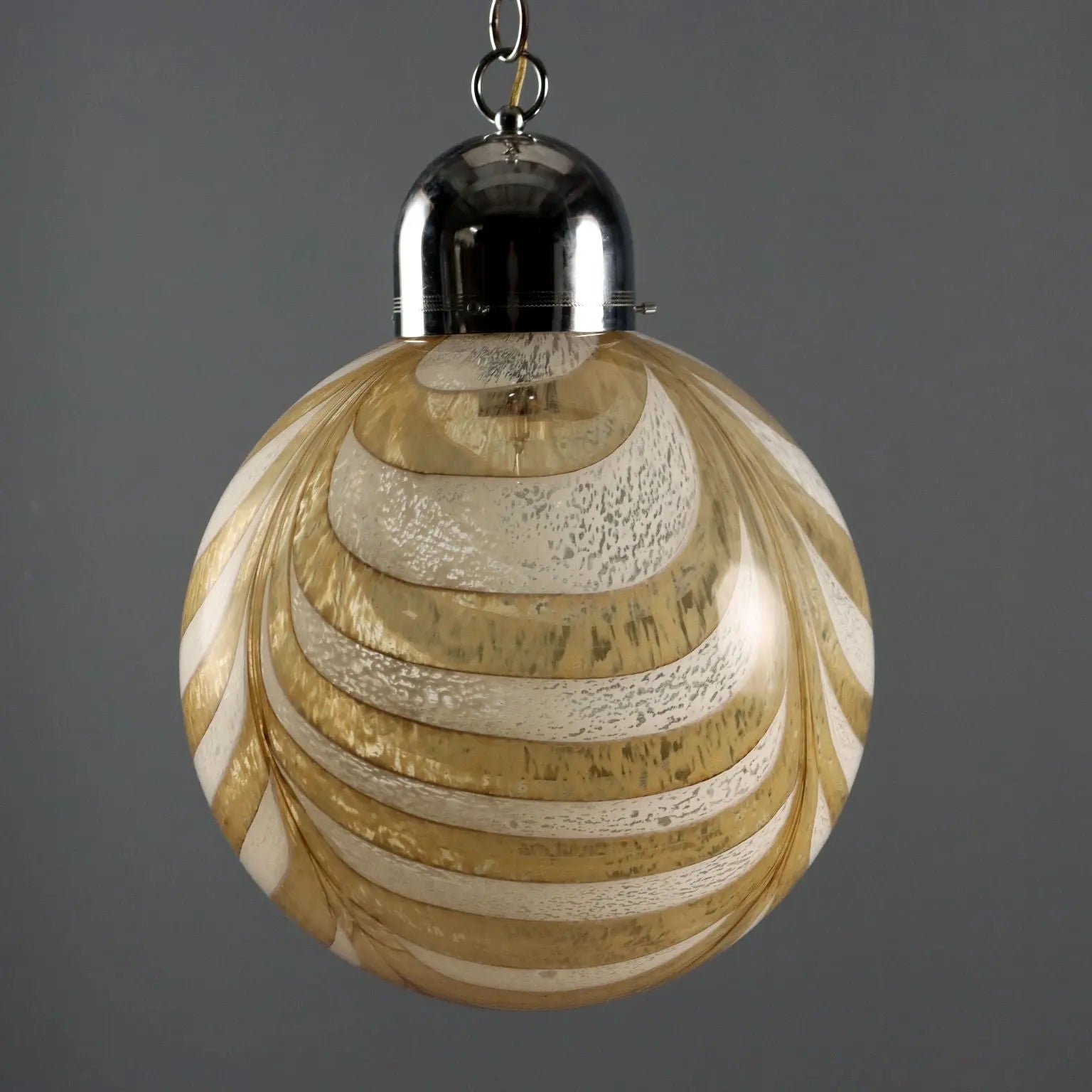 Vintage Glass and Chrome Lamp 1960s-1970s