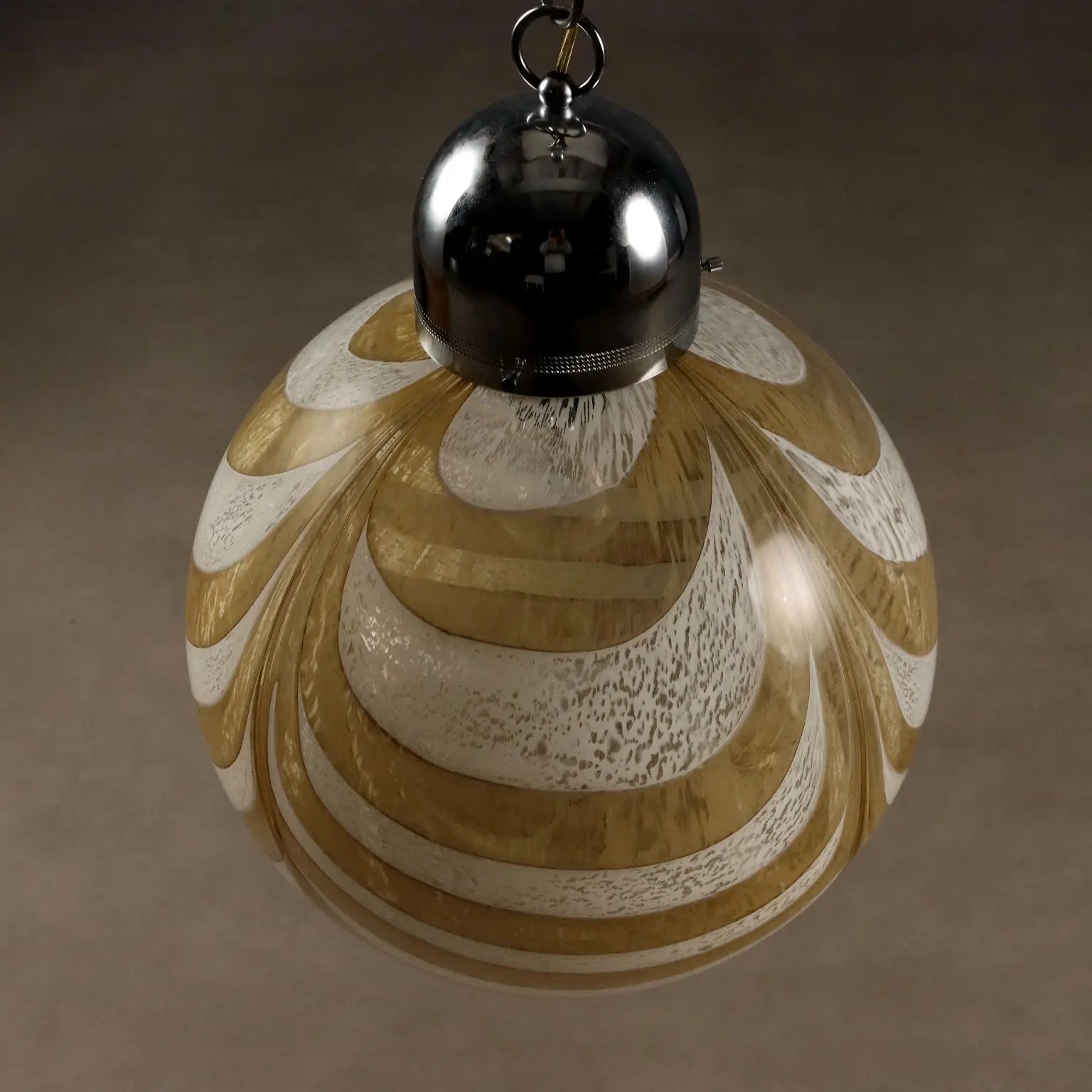 Vintage Glass and Chrome Lamp 1960s-1970s