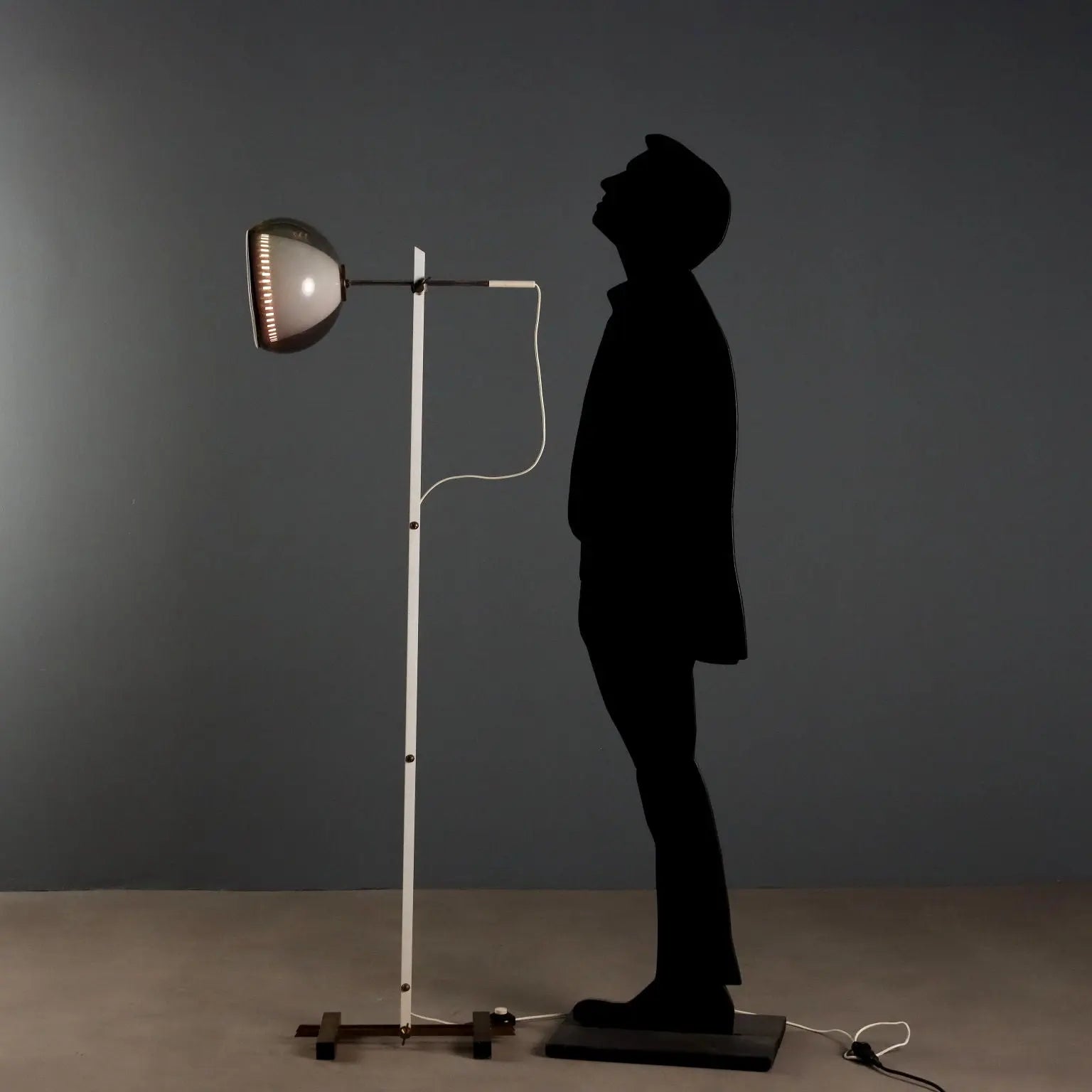 1960s-1970s Brass and Aluminum Floor Lamp