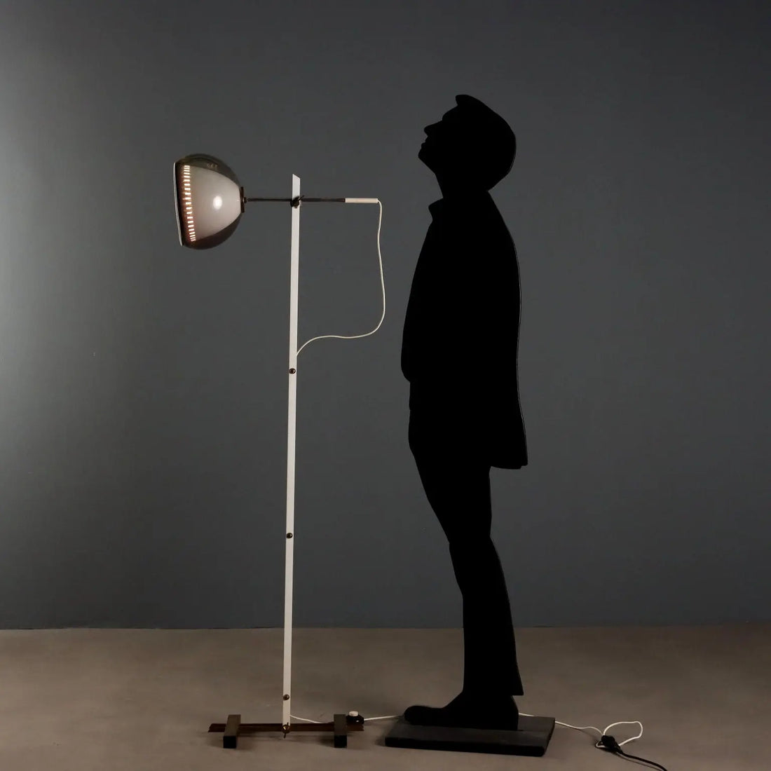 1960s-1970s Brass and Aluminum Floor Lamp