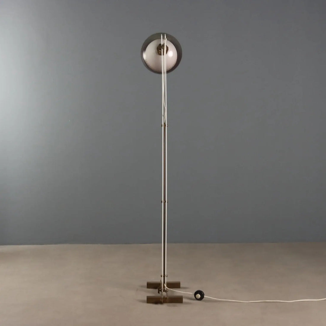 1960s-1970s Brass and Aluminum Floor Lamp