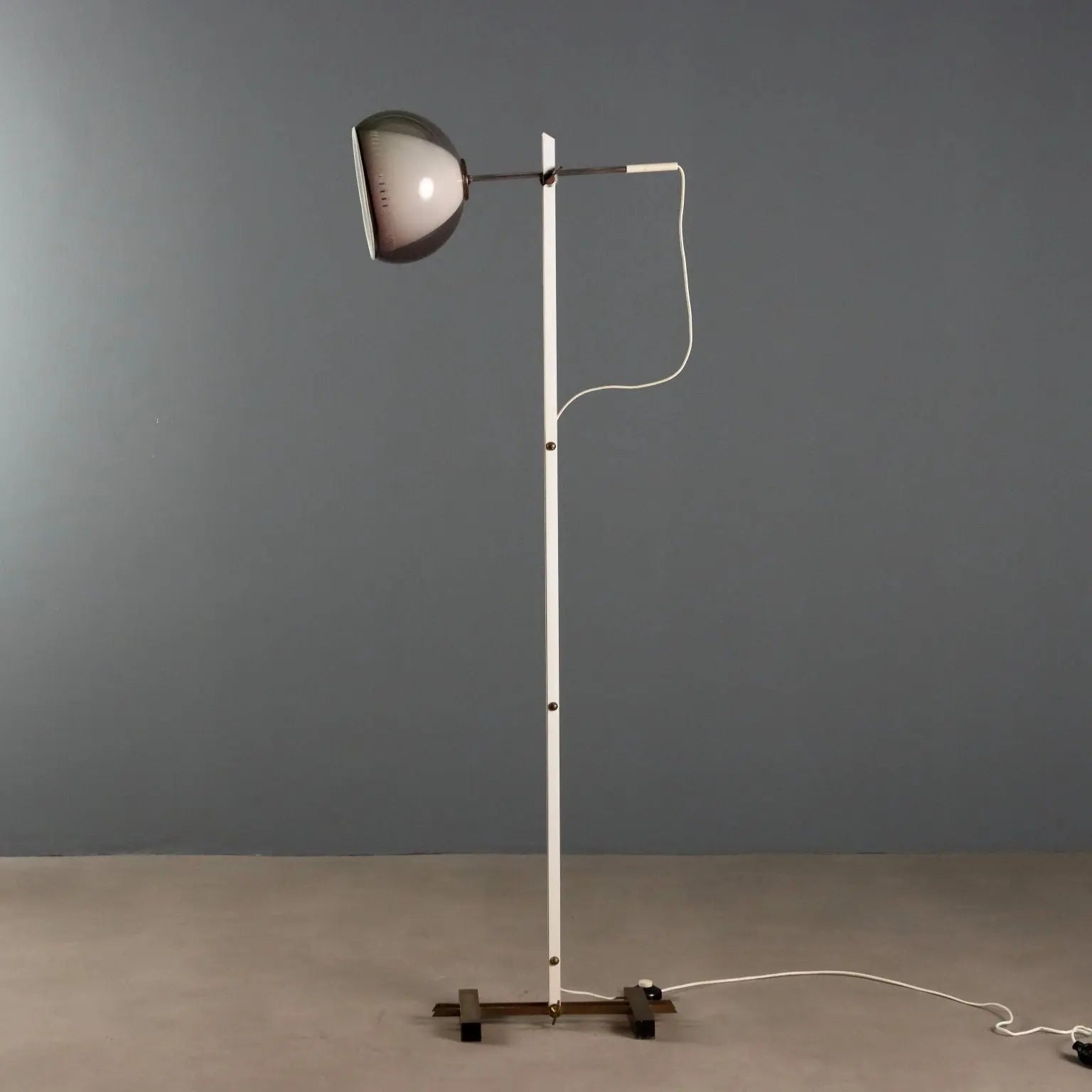 1960s-1970s Brass and Aluminum Floor Lamp
