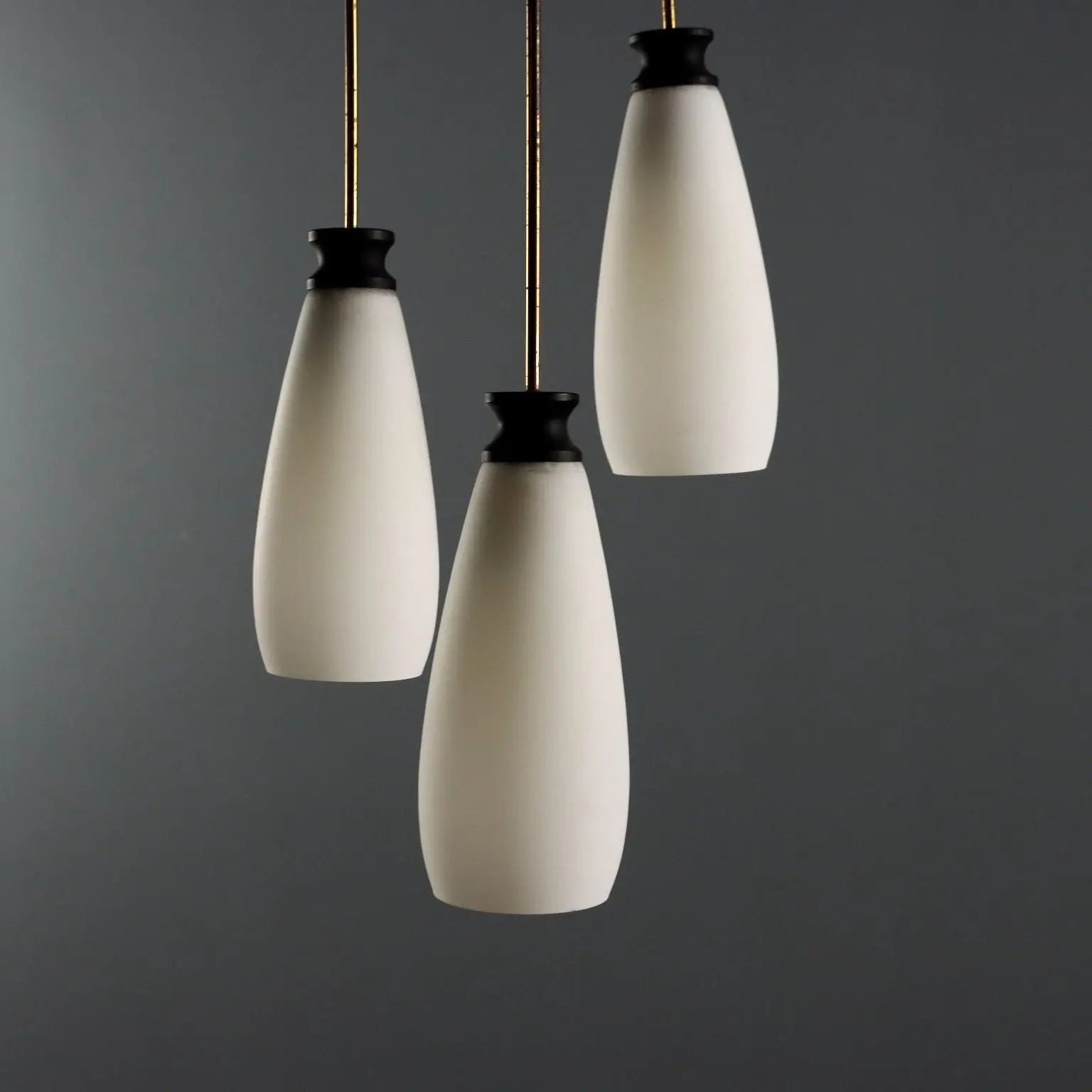 1960s Brass and Glass Pendant Lamp