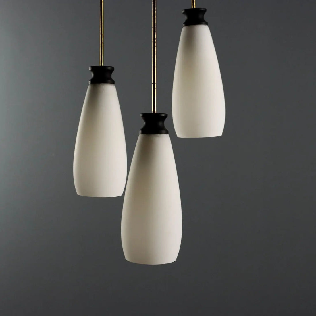 1960s Brass and Glass Pendant Lamp