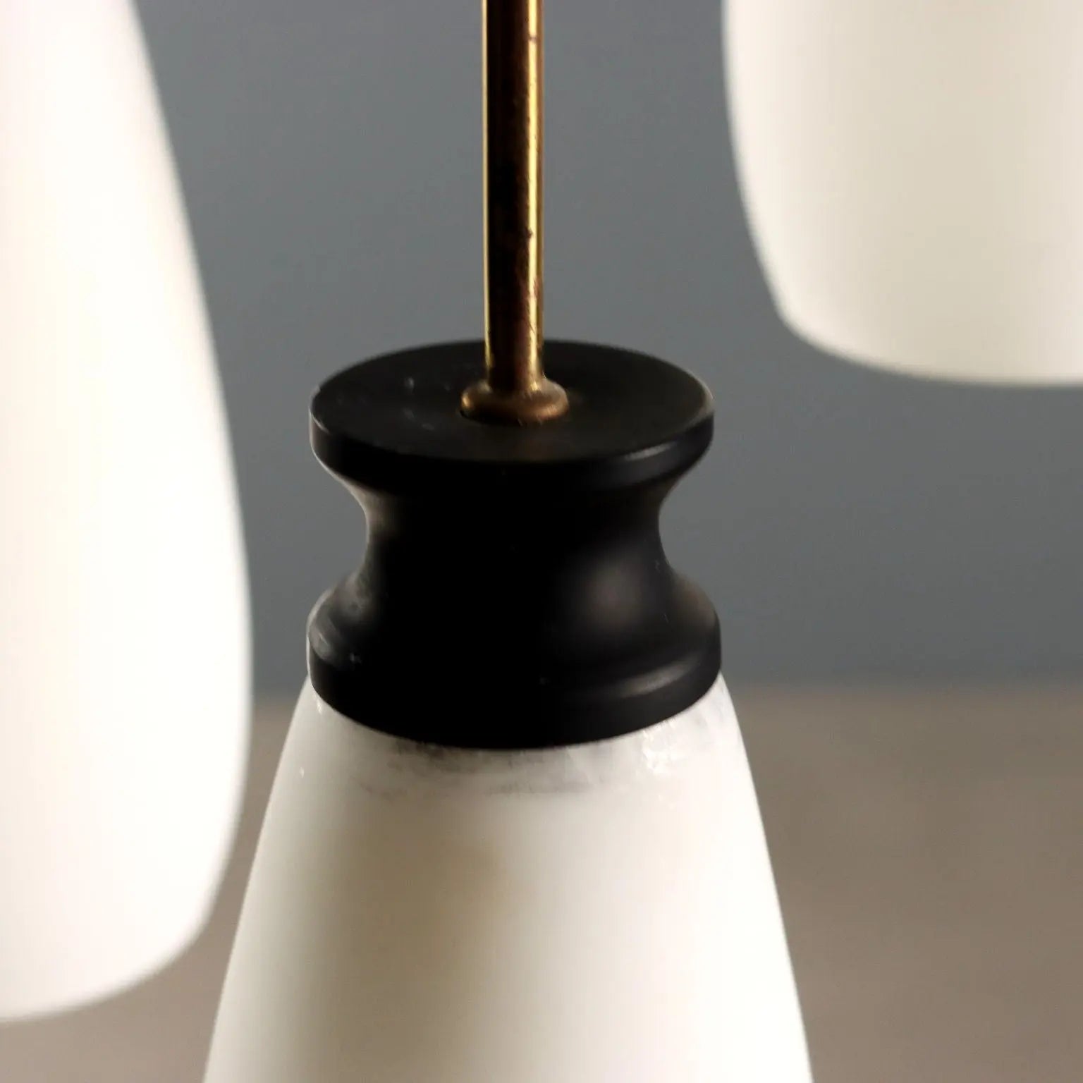1960s Brass and Glass Pendant Lamp