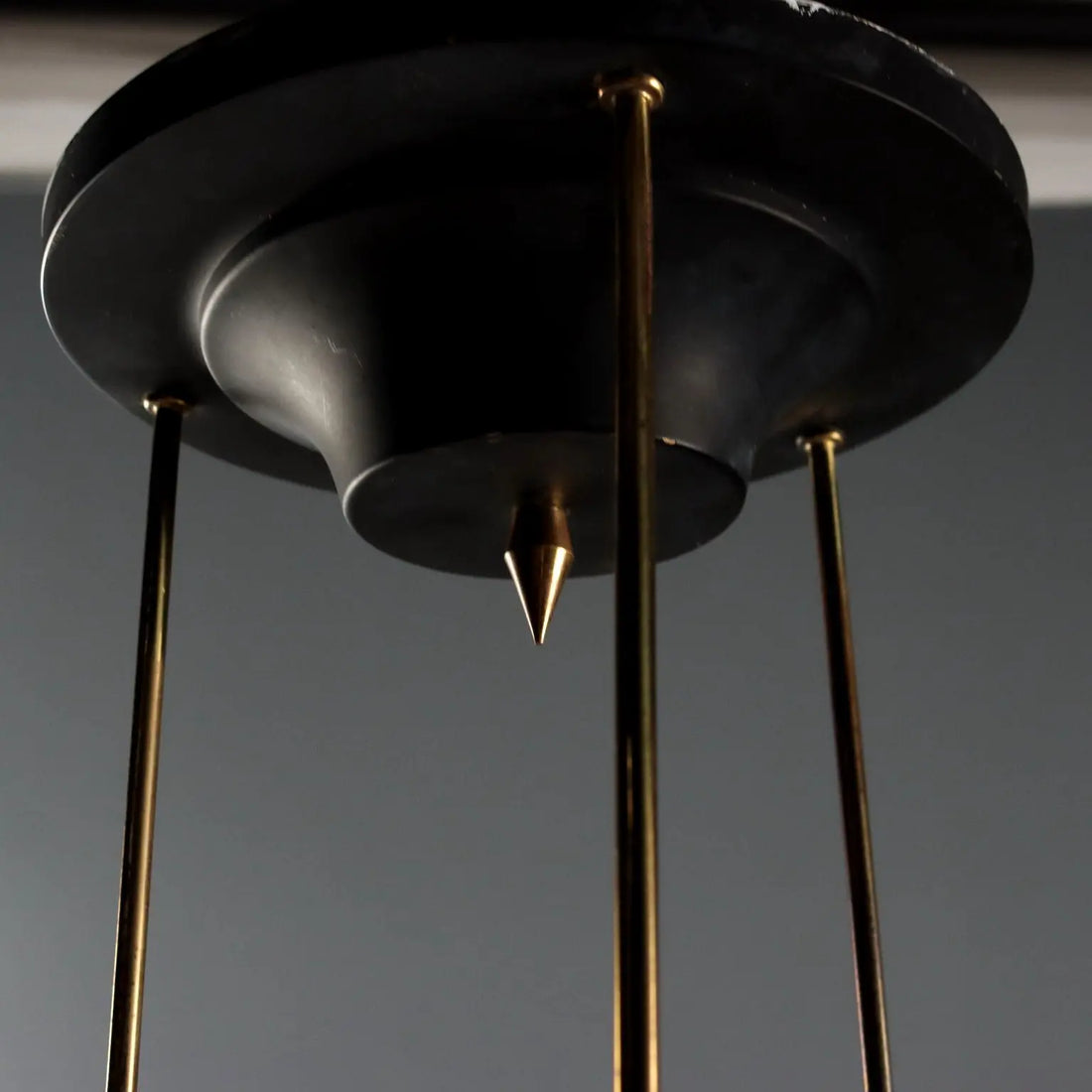 1960s Brass and Glass Pendant Lamp