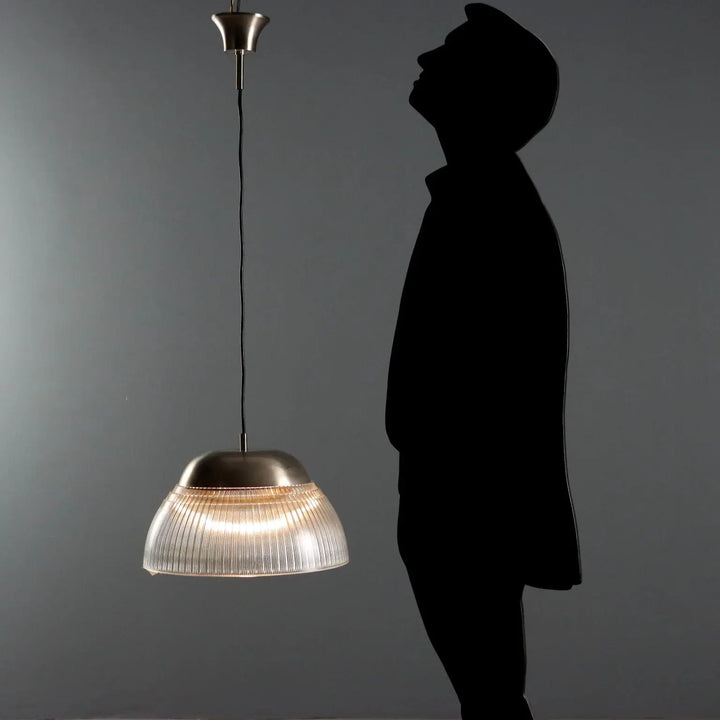 Vintage Chandelier Chromed Metal Glass Design Italy 1970s | Modernism | Lighting