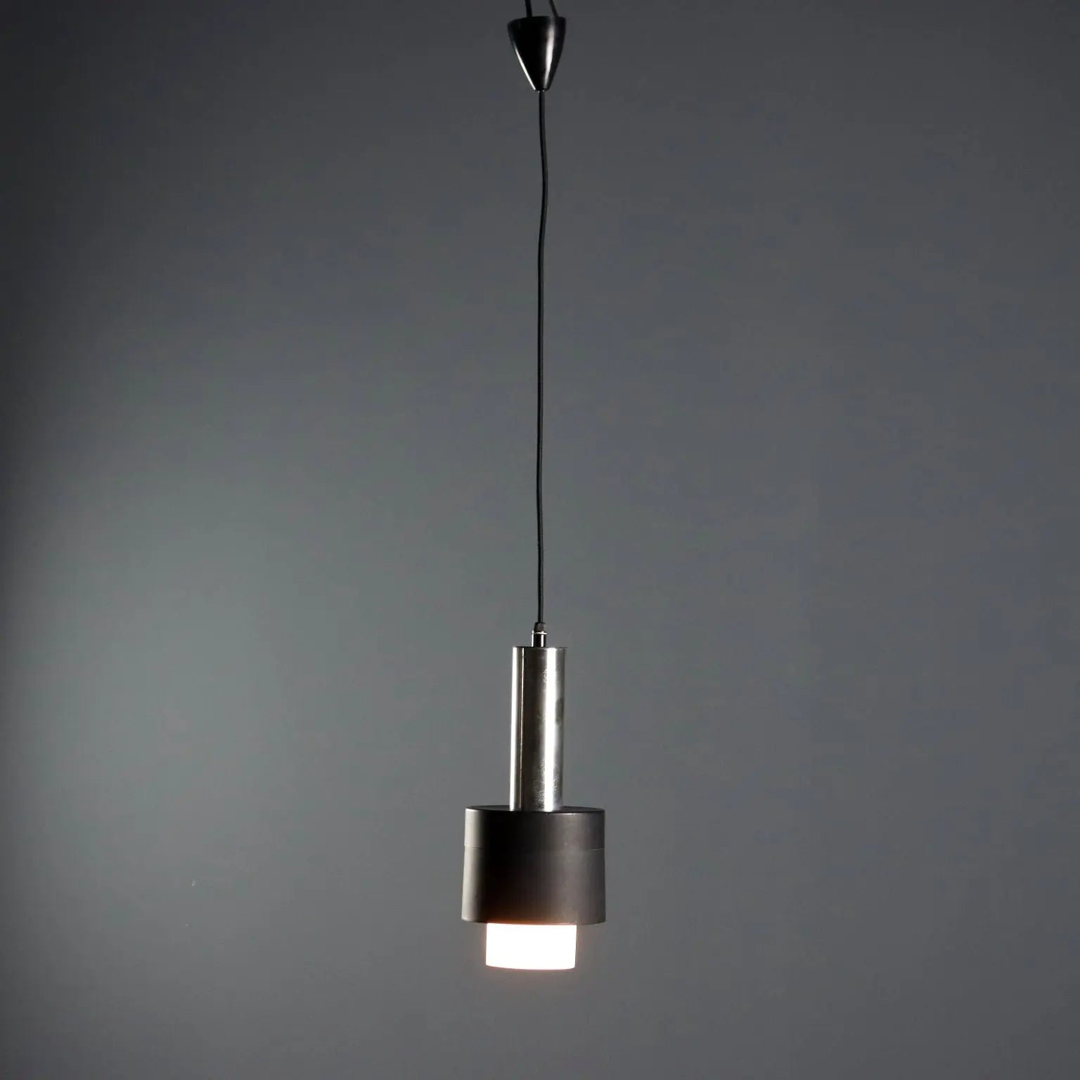 Vintage Chandelier Aluminium Glass Design Italy 1960s | Modernism | Lighting