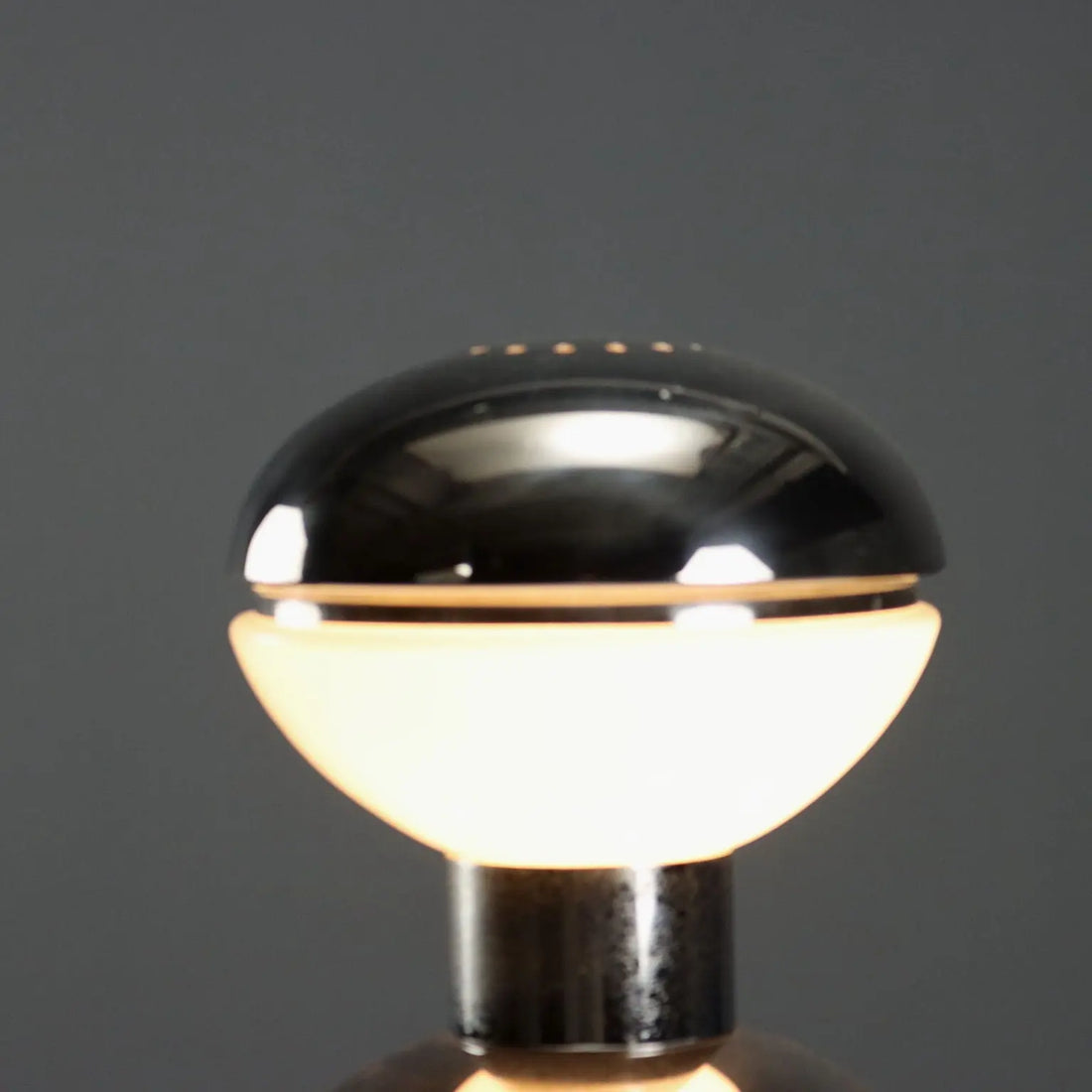 Vintage Reggiani Table Lamp Glass Chromed Metal Design 1970s