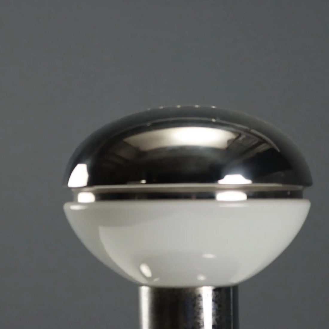 Vintage Reggiani Table Lamp Glass Chromed Metal Design 1970s