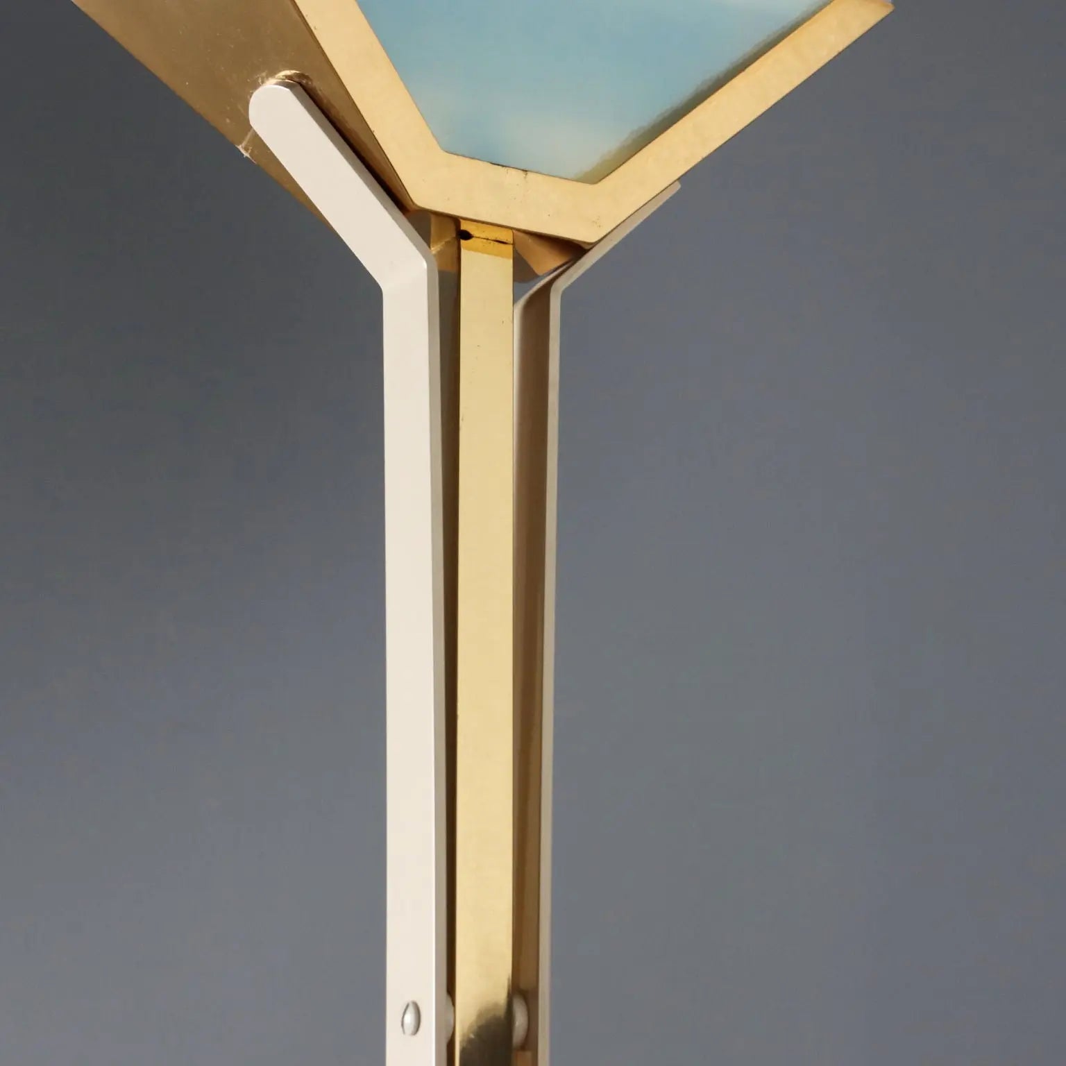Vintage Floor Lamp Aluminium Glass Design Italy 1980s