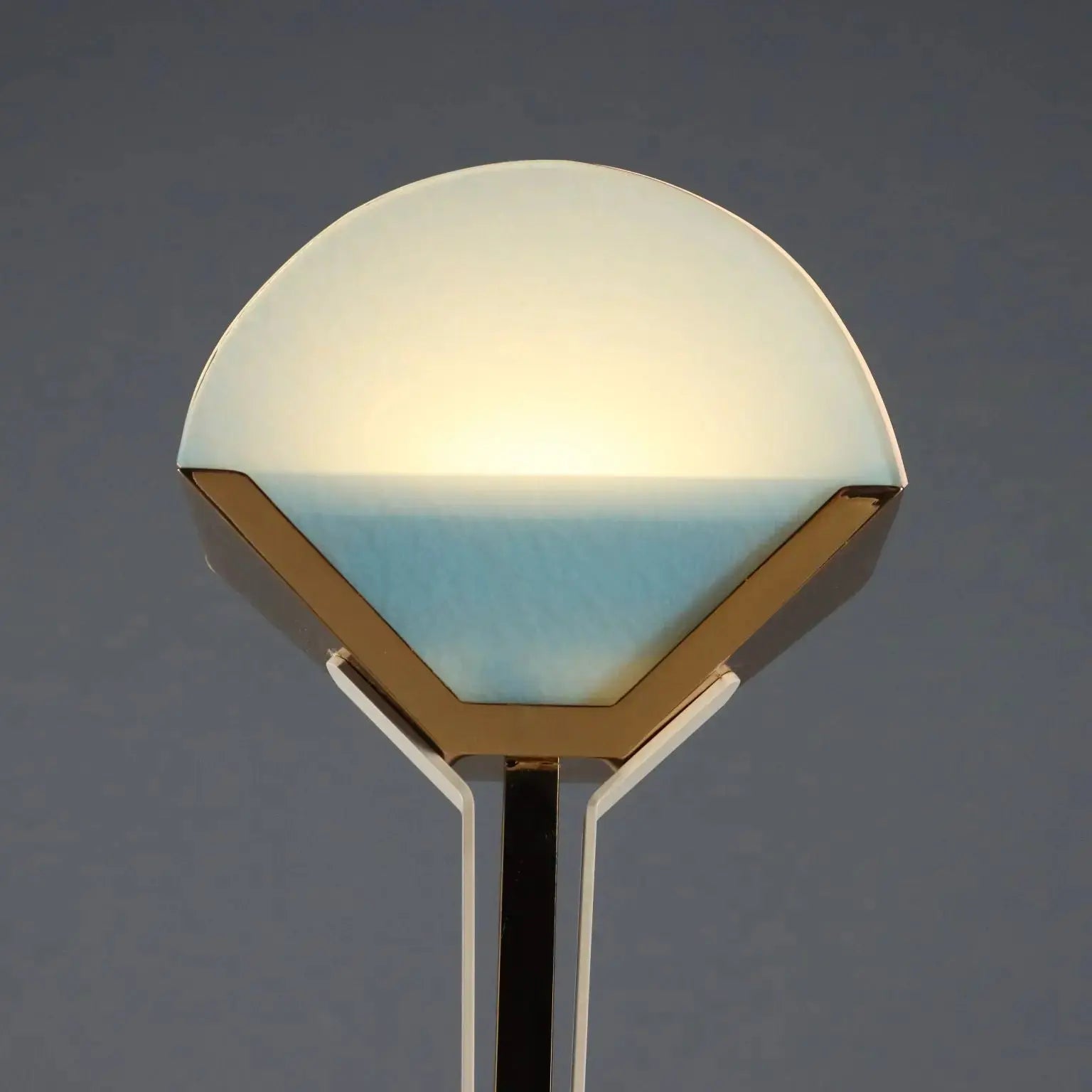 Vintage Floor Lamp Aluminium Glass Design Italy 1980s