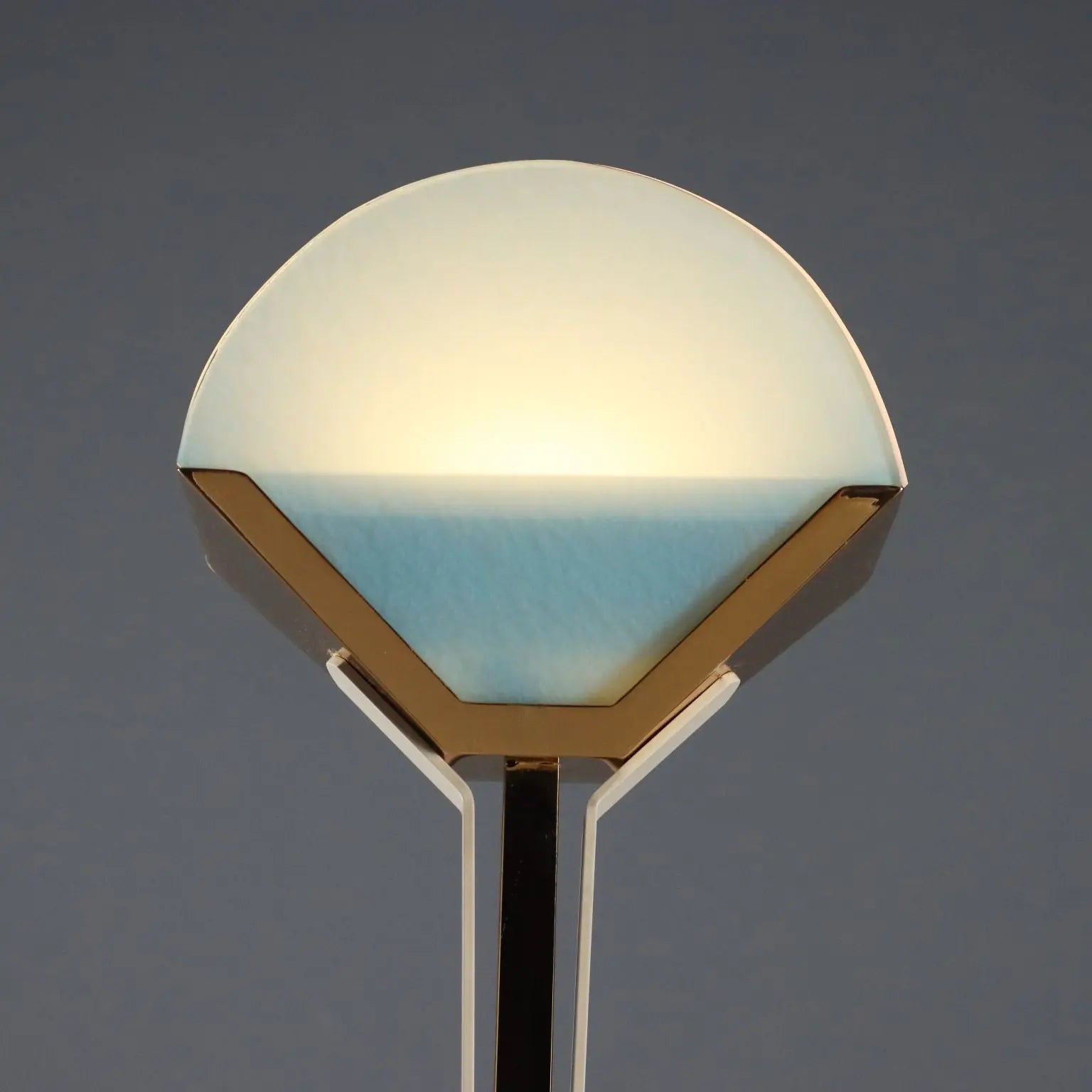Vintage Floor Lamp Aluminium Glass Design Italy 1980s
