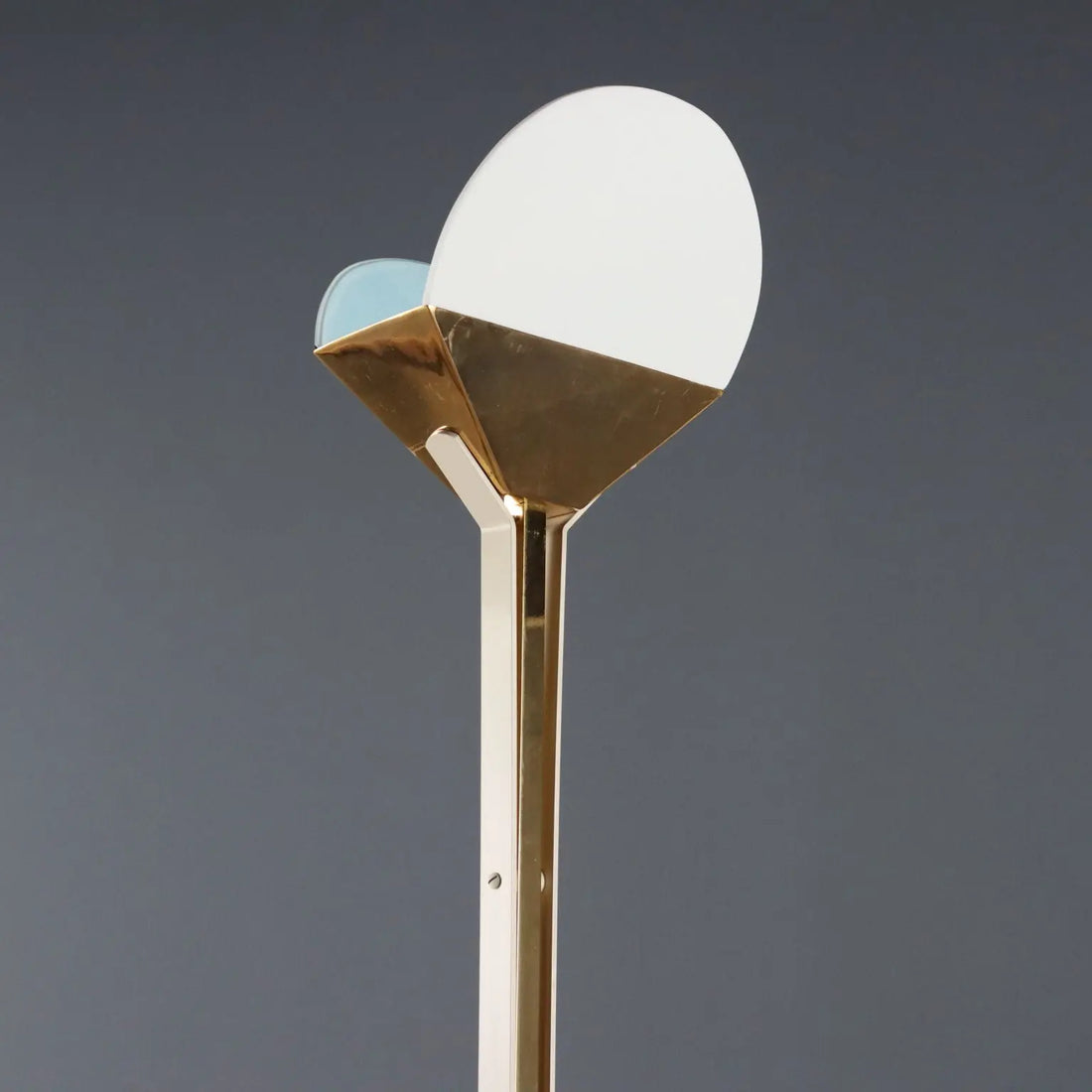 Vintage Floor Lamp Aluminium Glass Design Italy 1980s