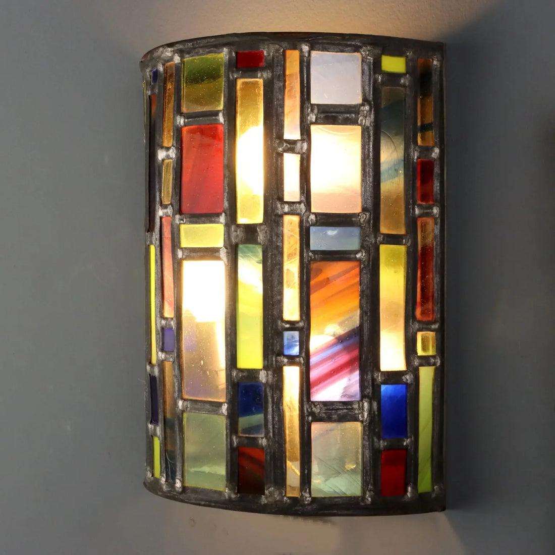 Vintage Wall Lamps Metal Mosaic Glasses Design Italy 1980s