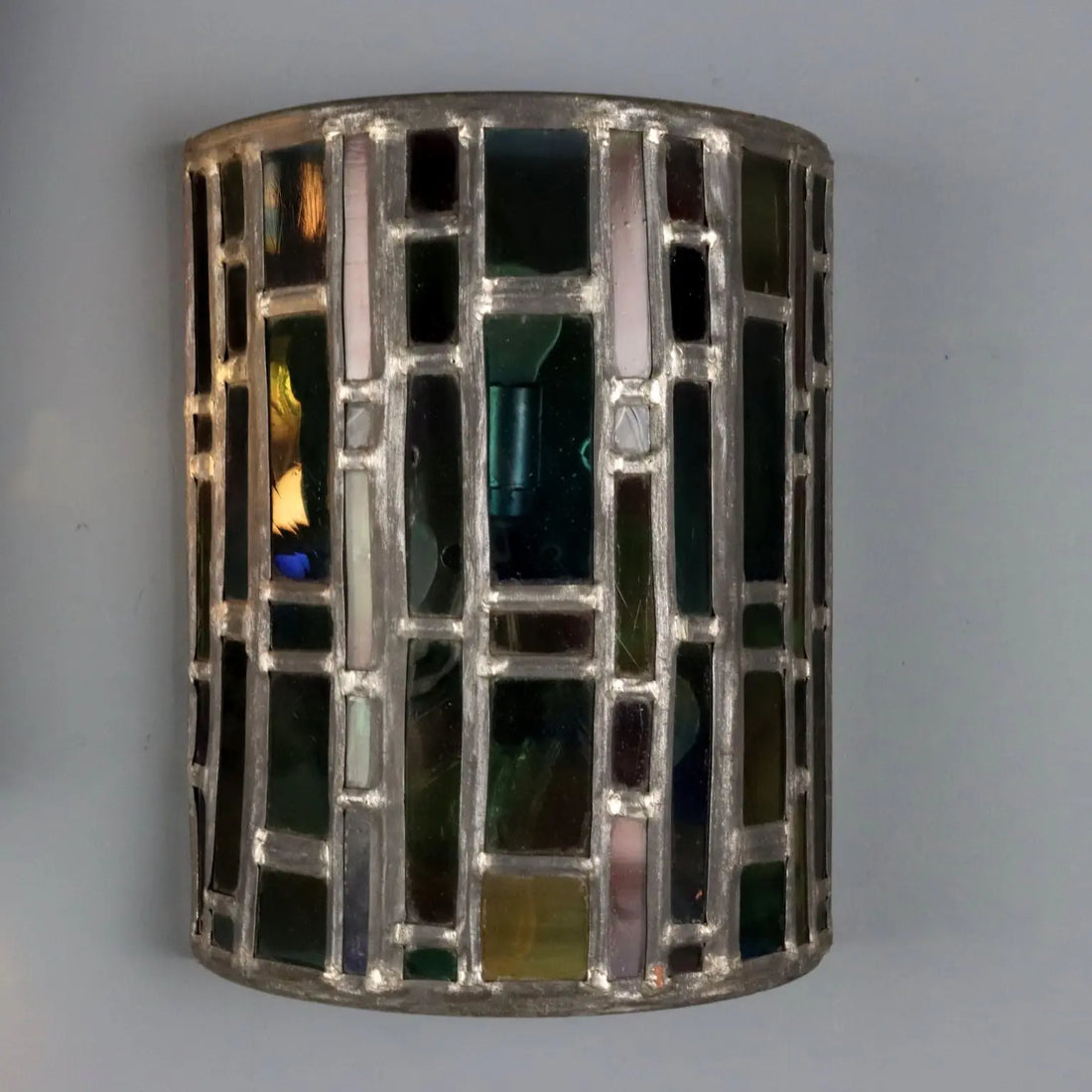 Vintage Wall Lamps Metal Mosaic Glasses Design Italy 1980s
