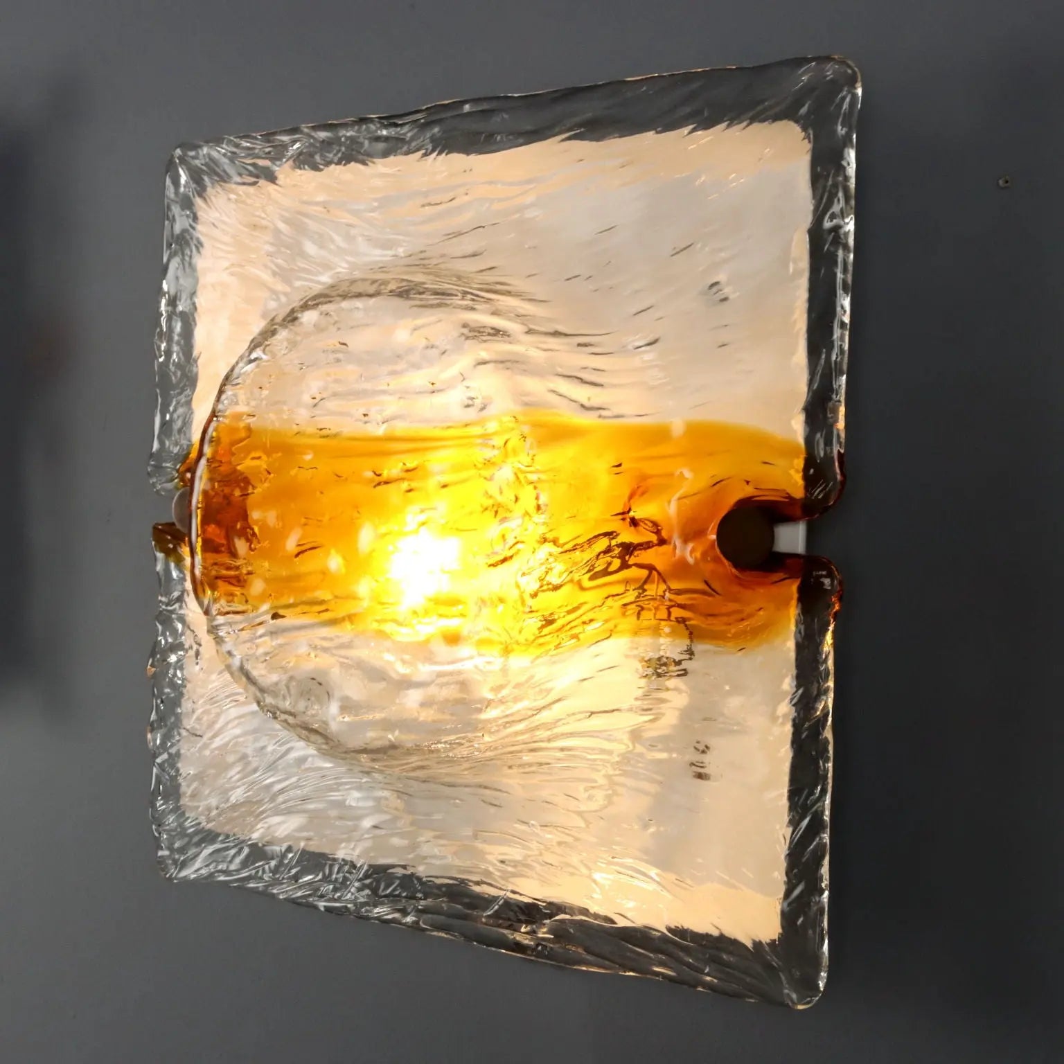 Vintage Ceiling Lamps Brass Glass Design Italy 1970s