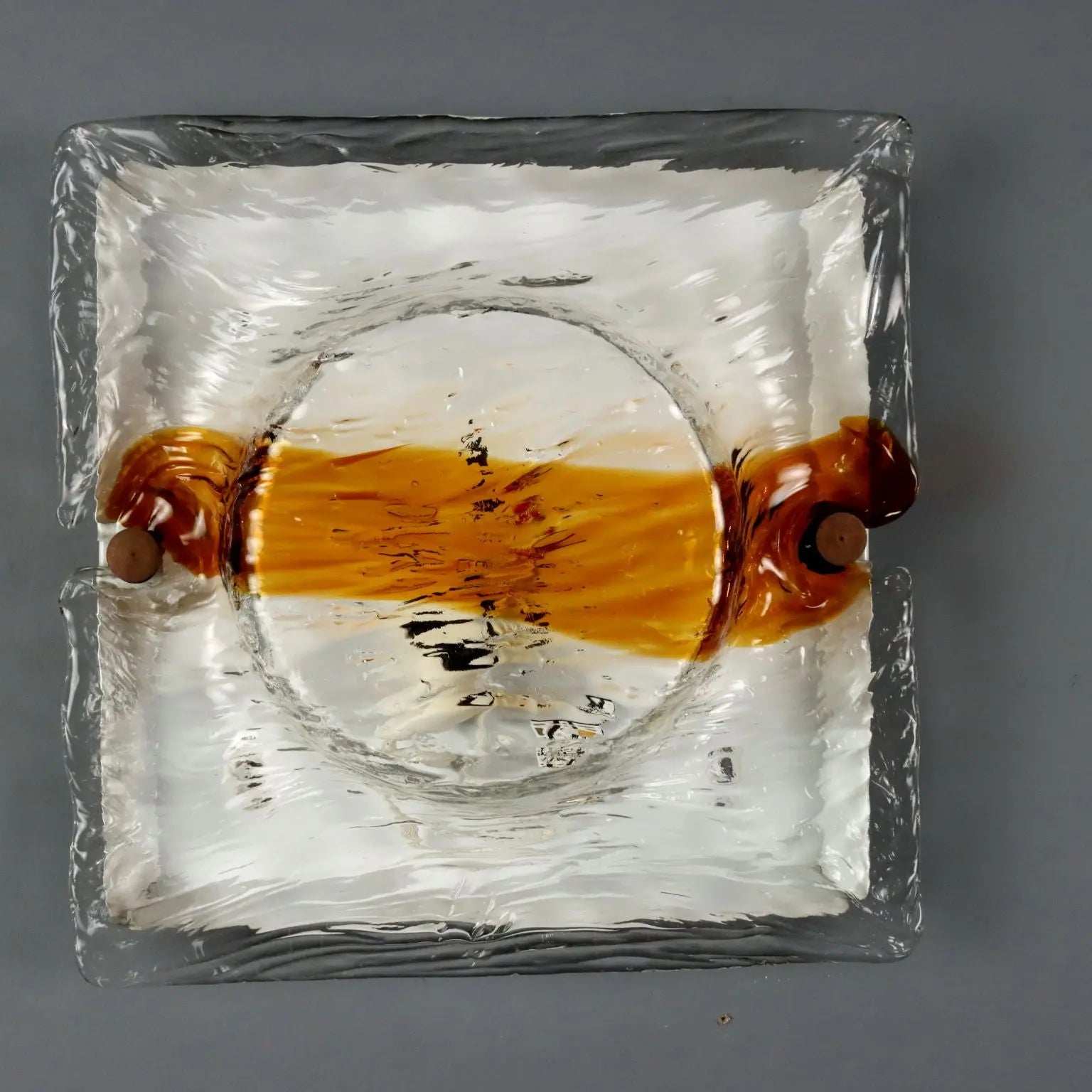 Vintage Ceiling Lamps Brass Glass Design Italy 1970s