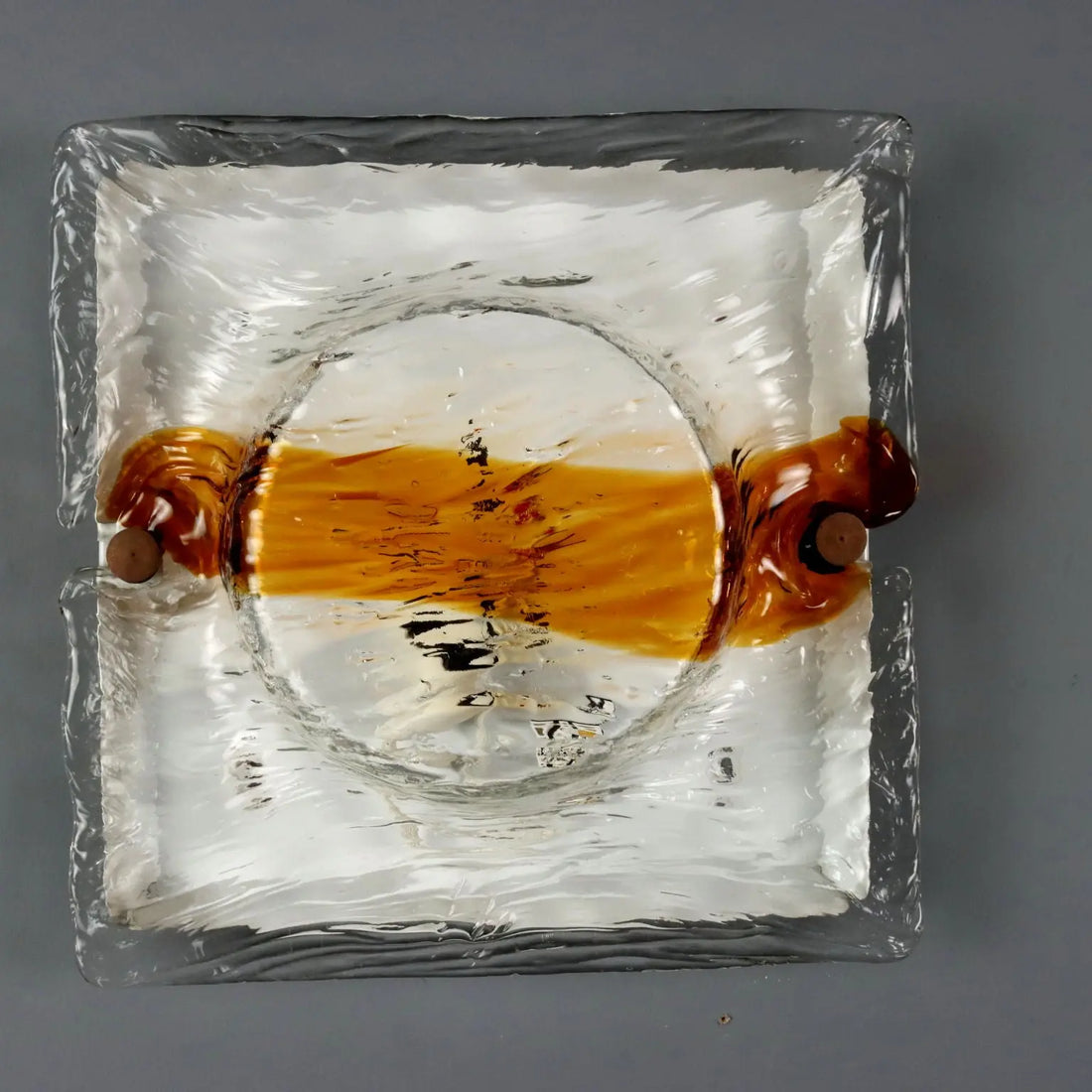 Vintage Ceiling Lamps Brass Glass Design Italy 1970s