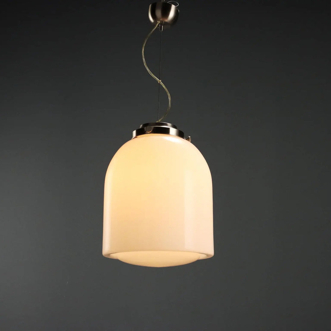 Vintage Chandelier Aluminium White Glass Design Italy 1970s | Modernism | Lighting