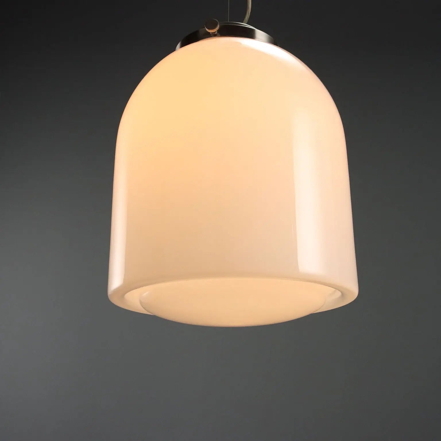 Vintage Chandelier Aluminium White Glass Design Italy 1970s | Modernism | Lighting