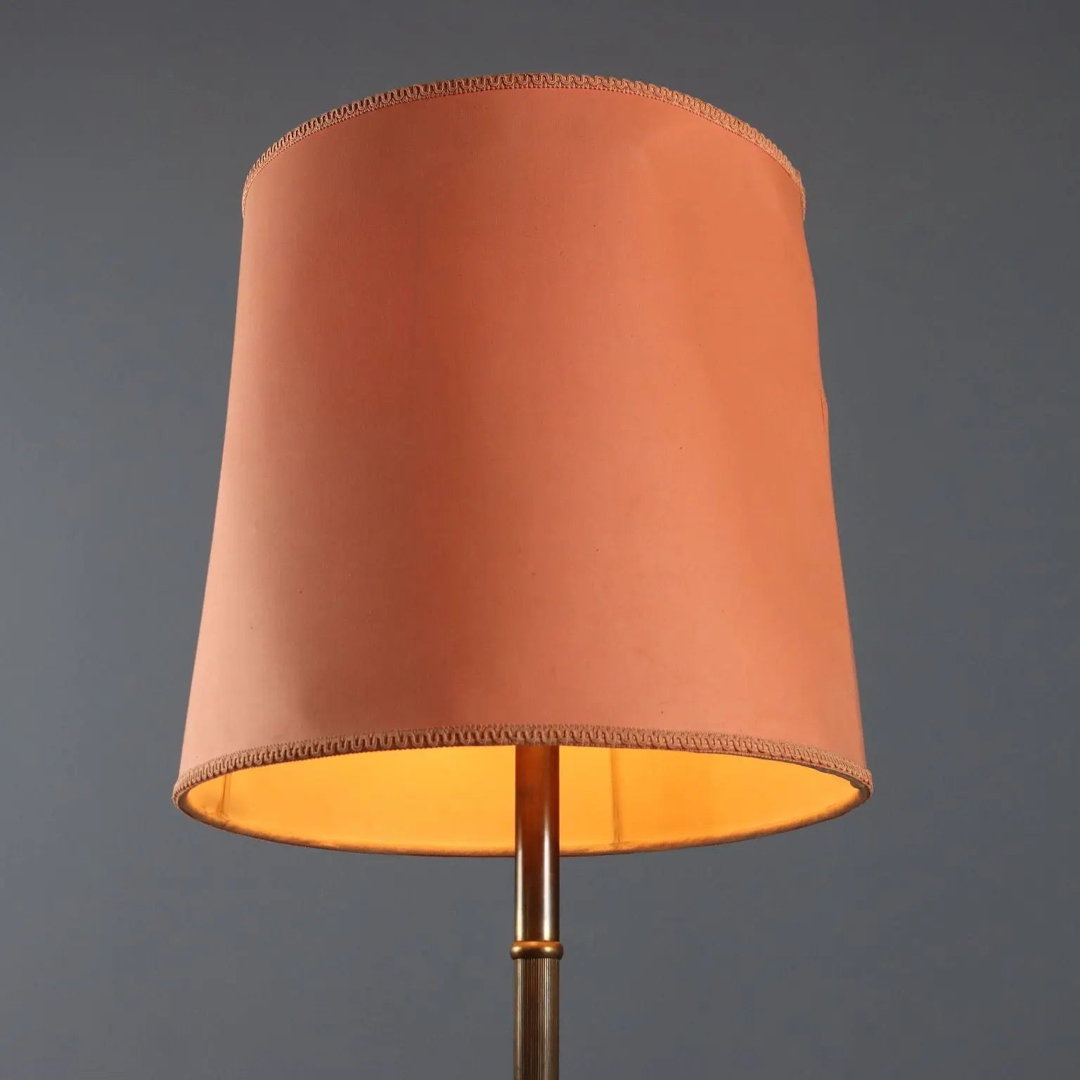 Vintage Floor Lamp Brass Fabric Adjustable Height Design 1950s | Modernism | Lighting