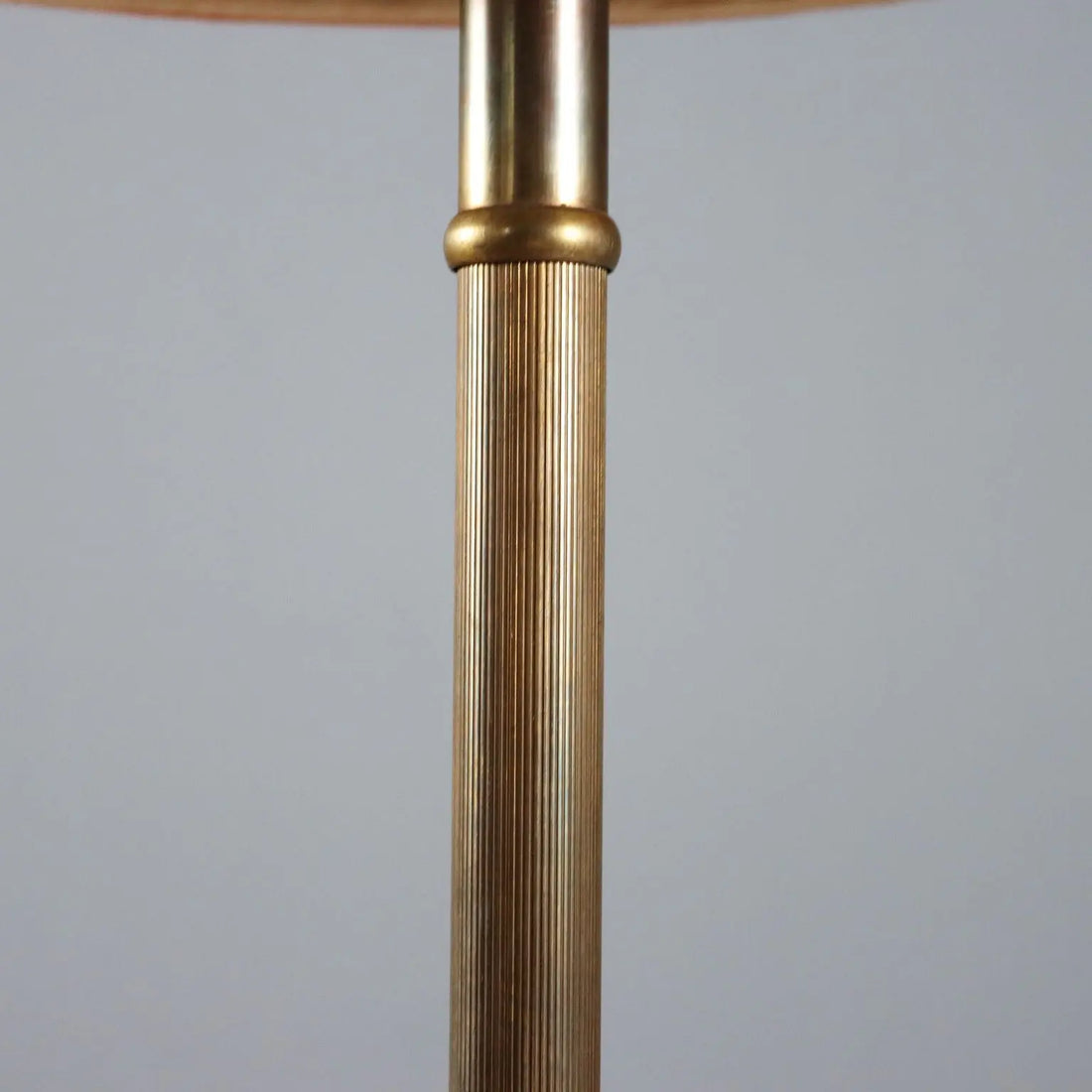Vintage Floor Lamp Brass Fabric Adjustable Height Design 1950s | Modernism | Lighting