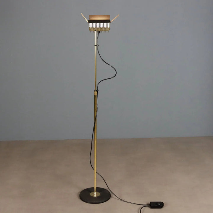 Vintage Targetti Floor Lamp Brass-Plated Metal Design Italy 1980s
