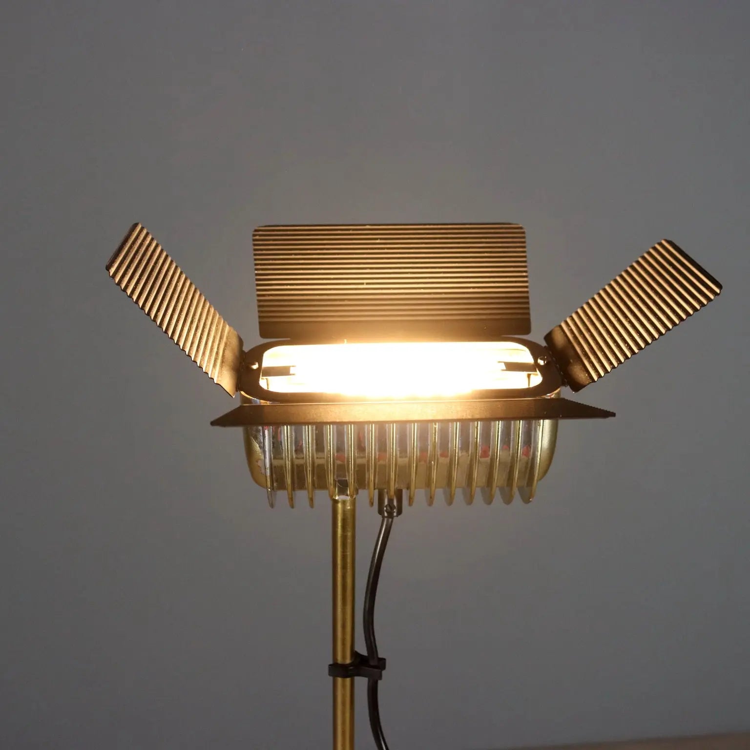 Vintage Targetti Floor Lamp Brass-Plated Metal Design Italy 1980s