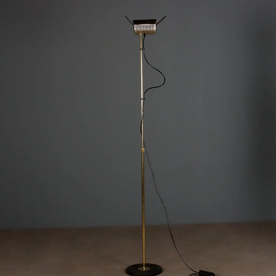 Vintage Targetti Floor Lamp Brass-Plated Metal Design Italy 1980s