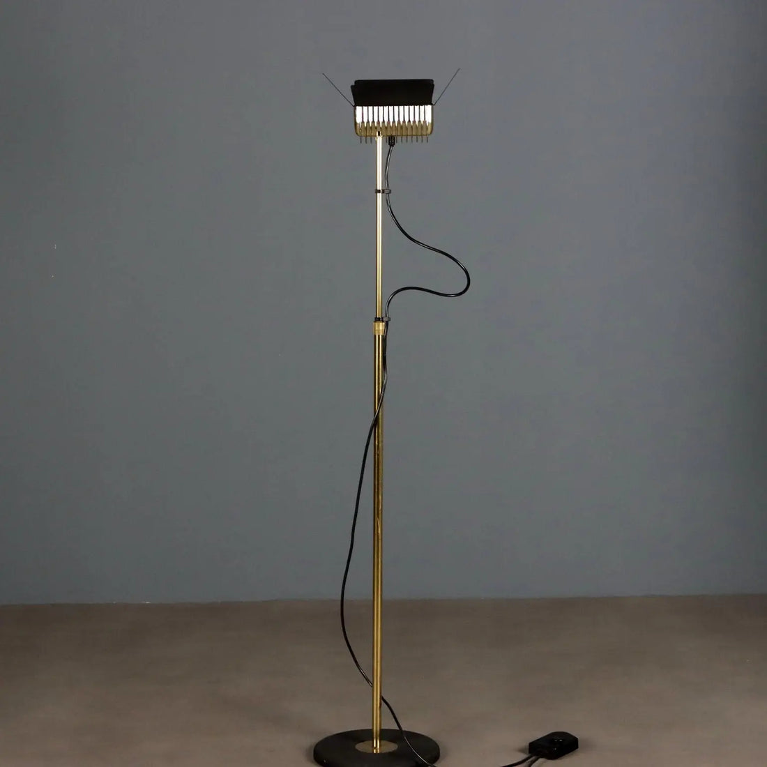 Vintage Targetti Floor Lamp Brass-Plated Metal Design Italy 1980s
