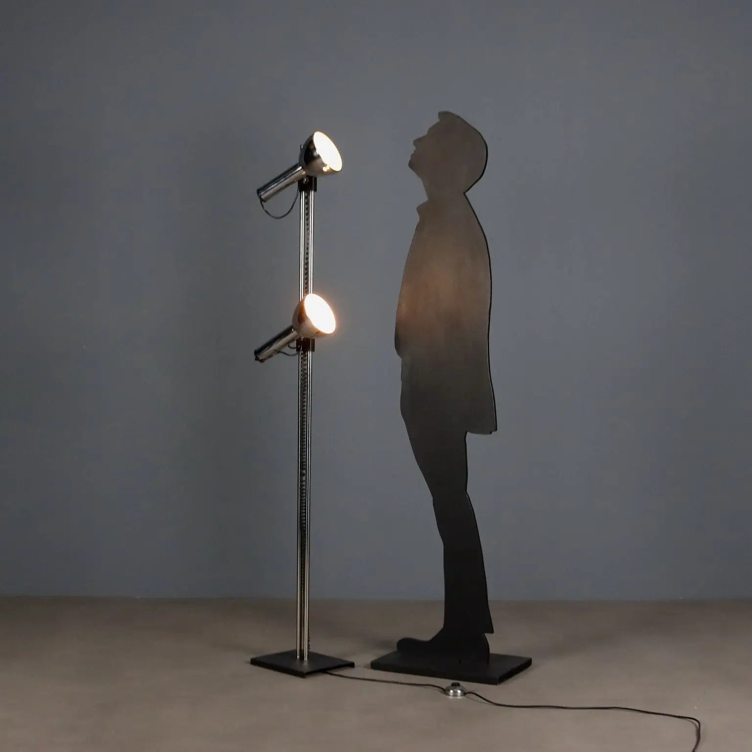 Vintage Floor Lamp Lacquered Metal Design Italy 1970s