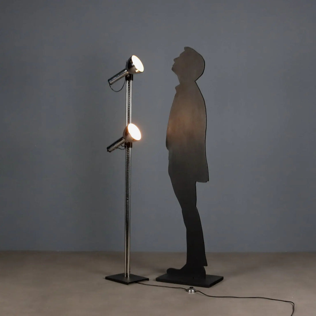 Vintage Floor Lamp Lacquered Metal Design Italy 1970s