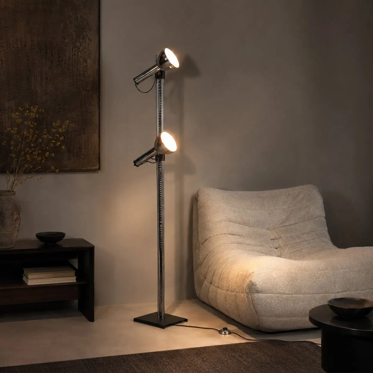 Vintage Floor Lamp Lacquered Metal Design Italy 1970s