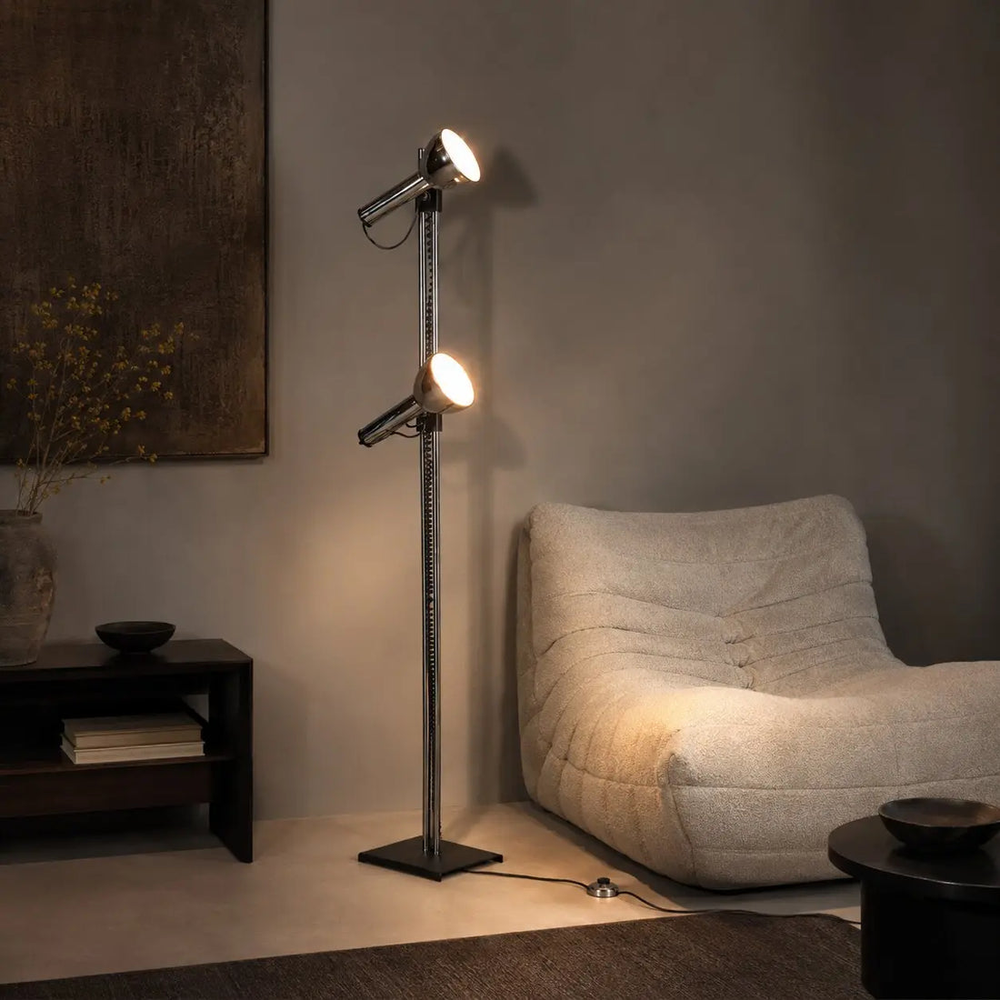 Vintage Floor Lamp Lacquered Metal Design Italy 1970s