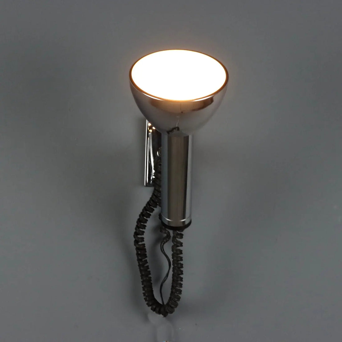 Vintage Wall Lamps Chromed Metal Design Italy 1960s