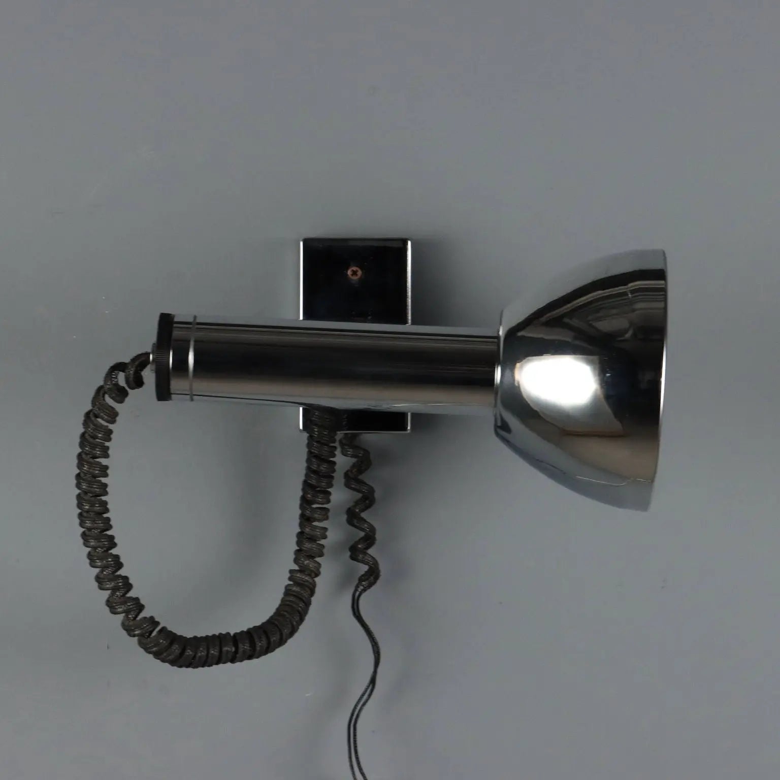 Vintage Wall Lamps Chromed Metal Design Italy 1960s