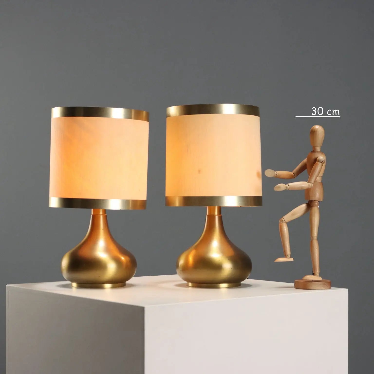 Vintage Table Lamps Brass Design Italy 1970s