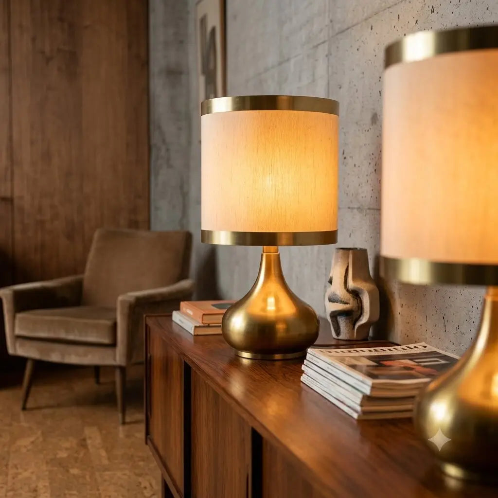 Vintage Table Lamps Brass Design Italy 1970s