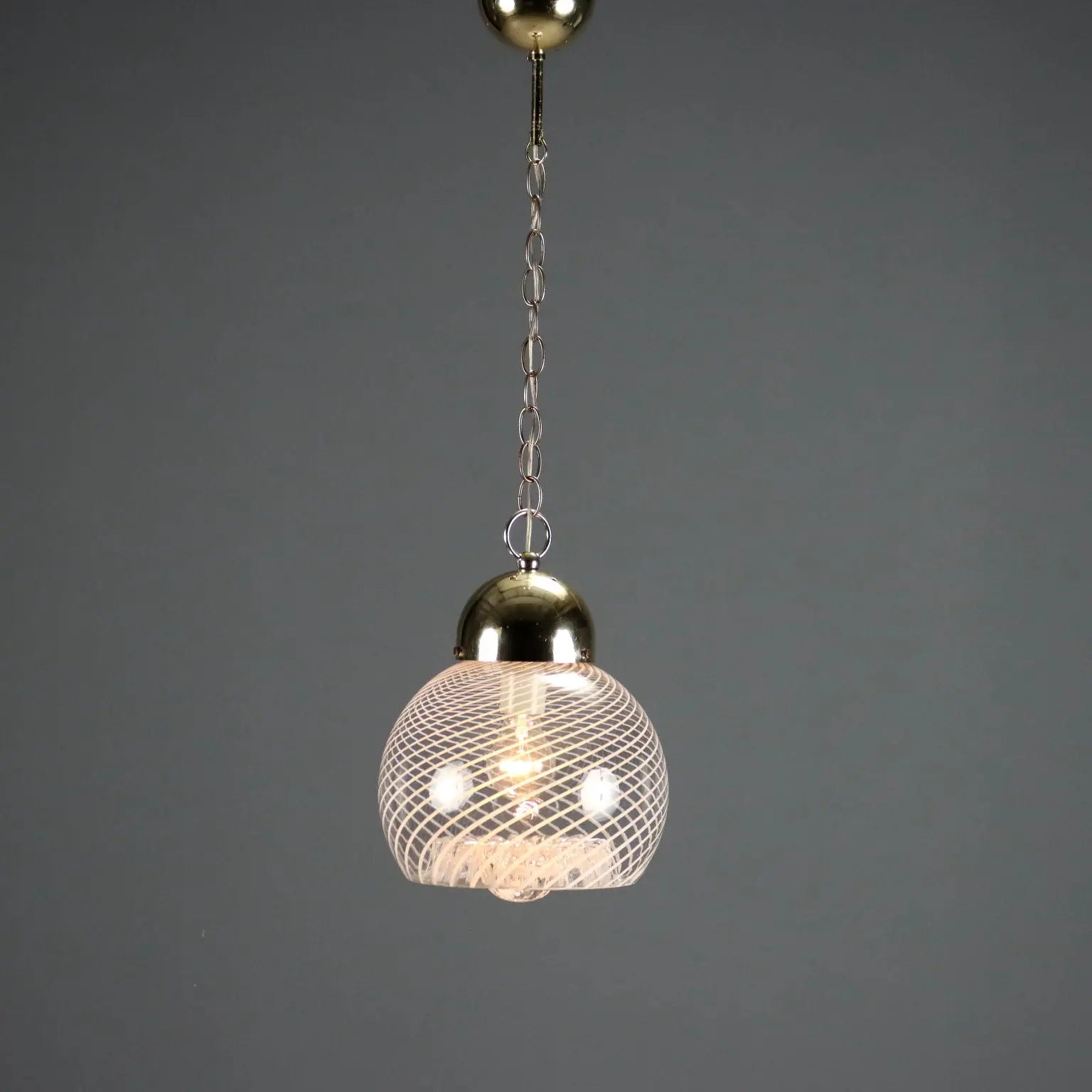 Vintage Ceiling Lamp Chromed Metal Design Italy 1970s
