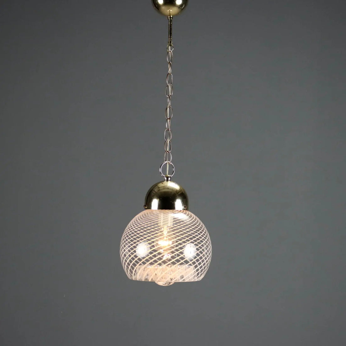 Vintage Ceiling Lamp Chromed Metal Design Italy 1970s